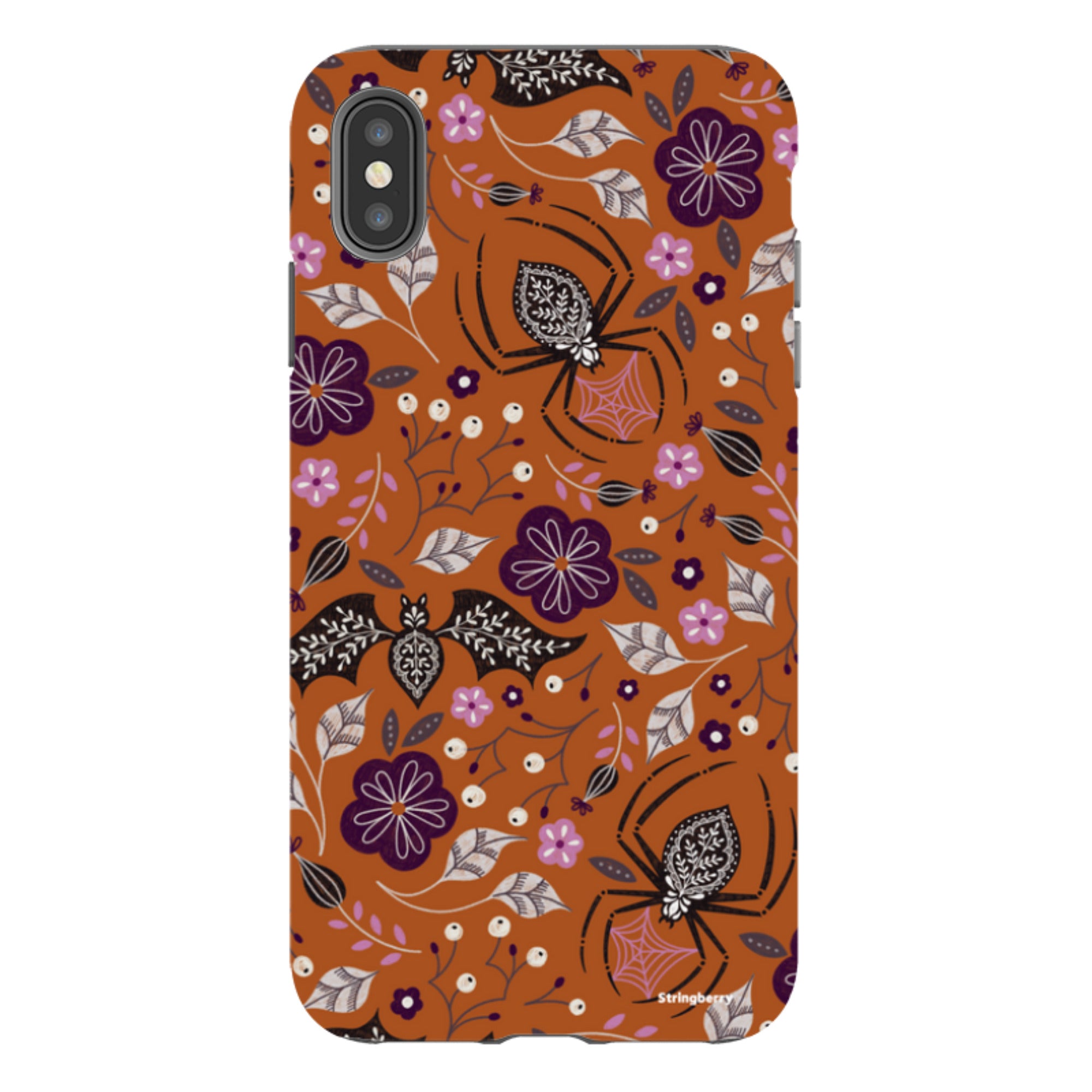iPhone Tough Case - SpiderBat Orange By Jenny Zemanek