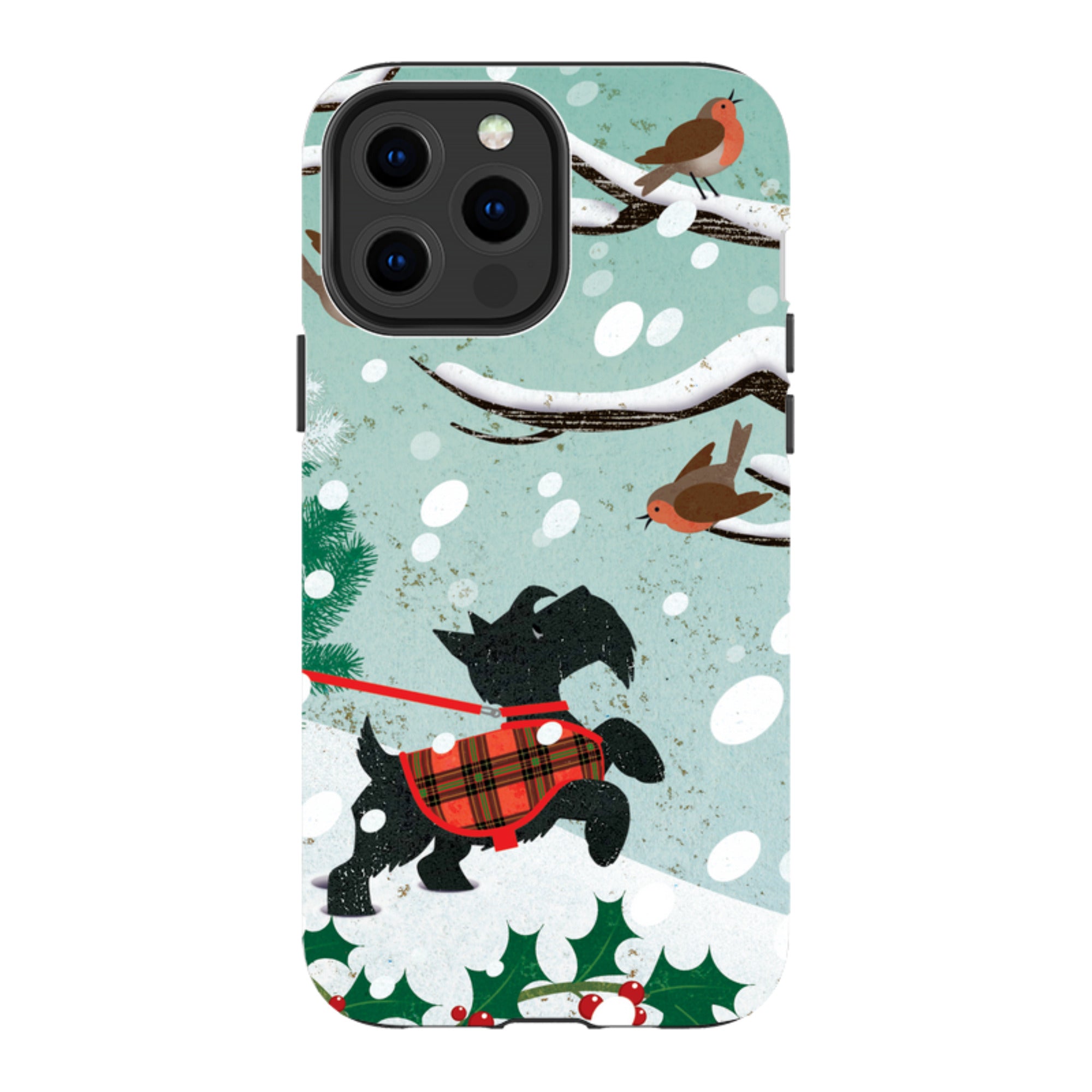 iPhone Tough Case - Scottie in Snow By Liane Payne