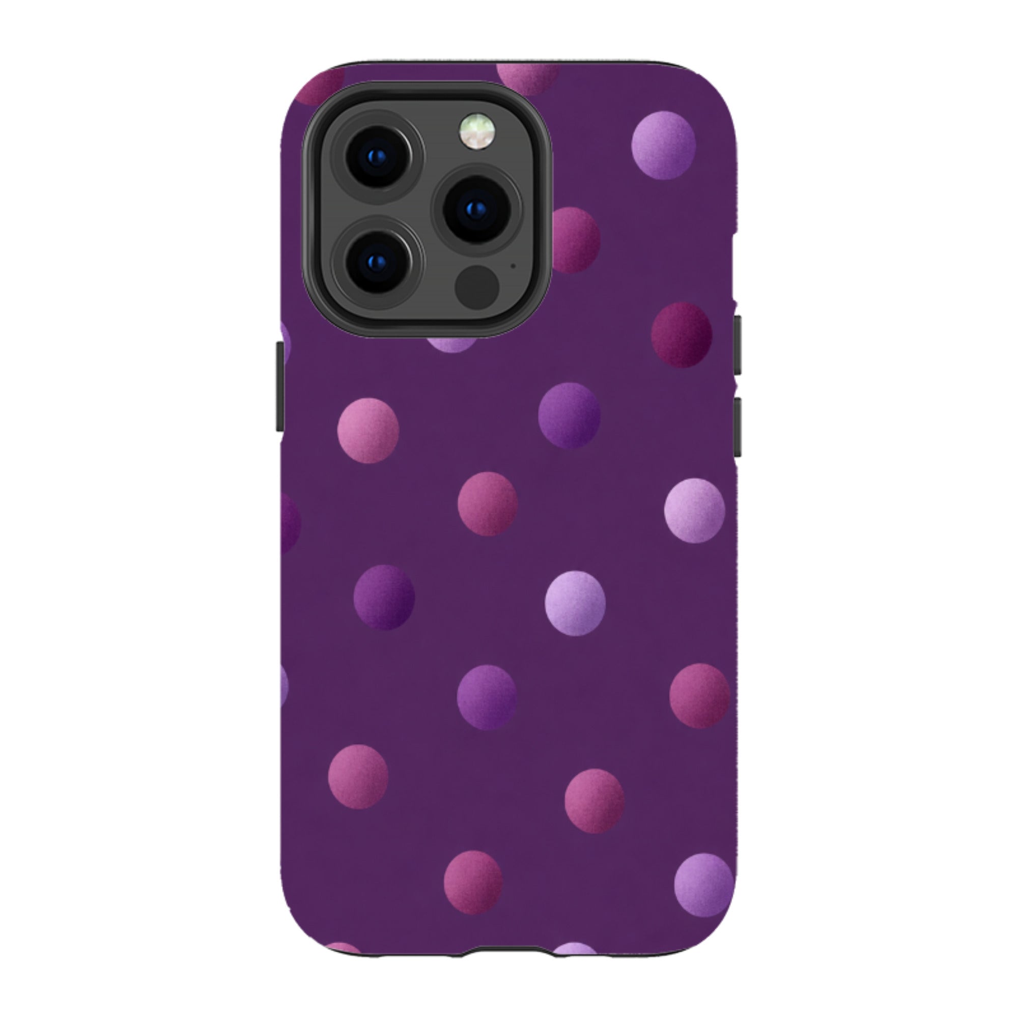 iPhone MagSafe Tough Case - Purple Polka Dot
