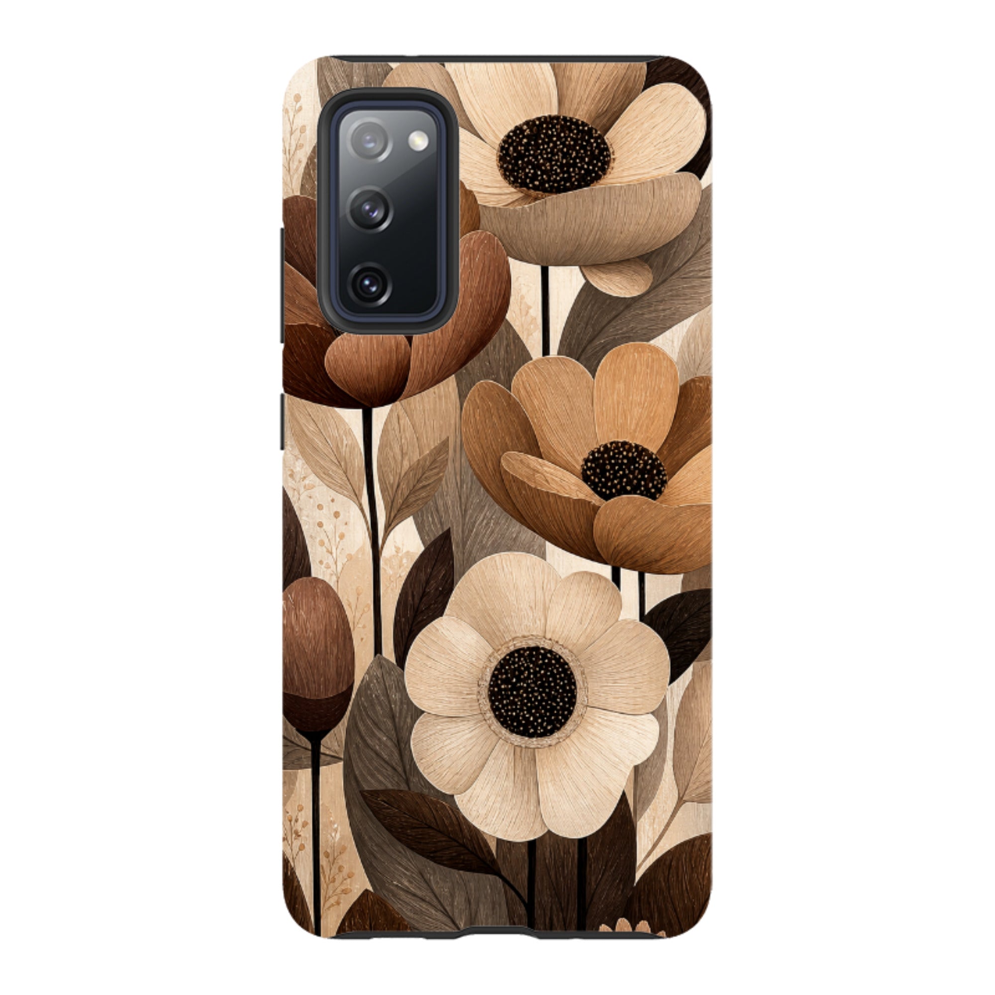 Samsung Tough Case - Chocolate Woodgrain Floral