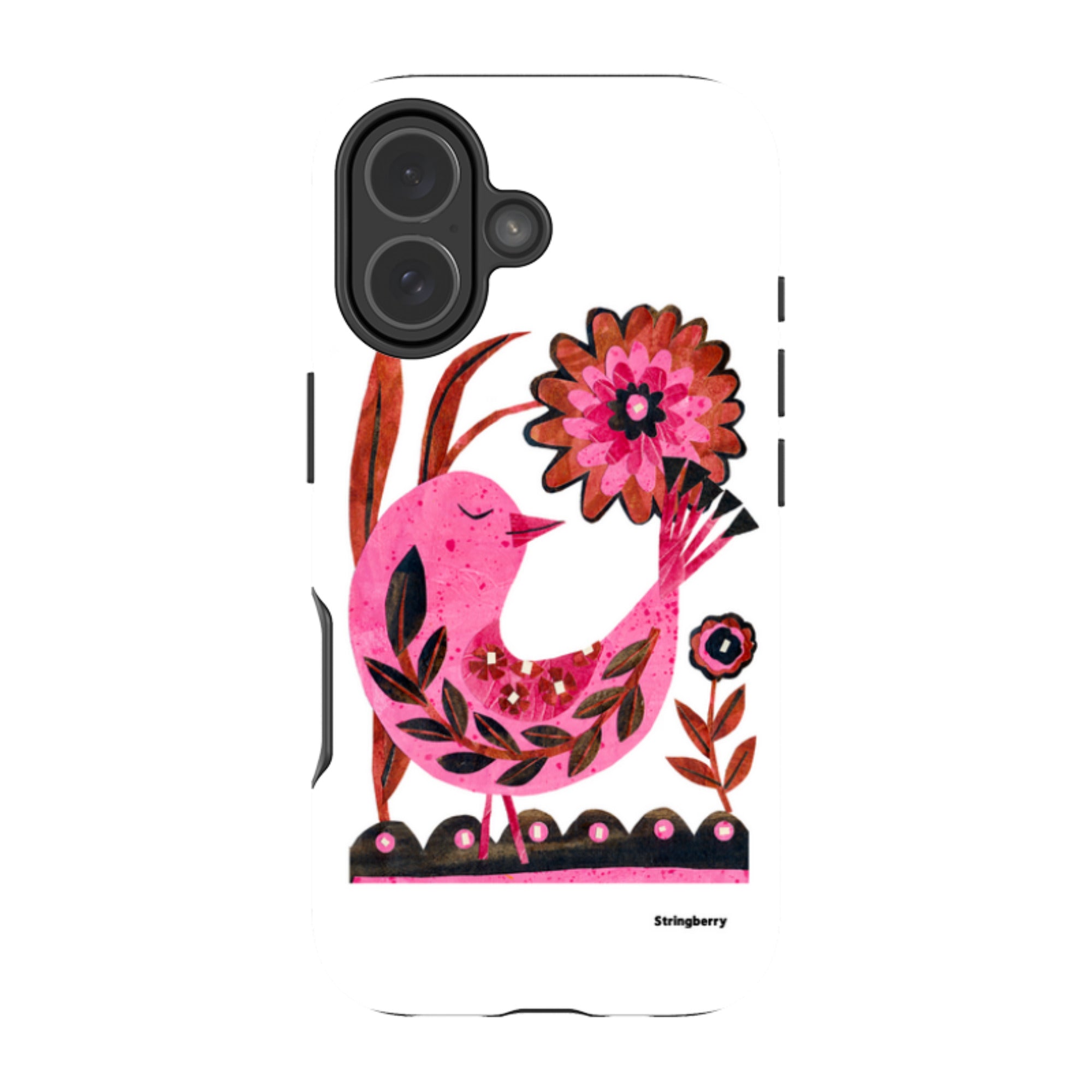iPhone Tough Case - Folk Floral Bird By Tracey English
