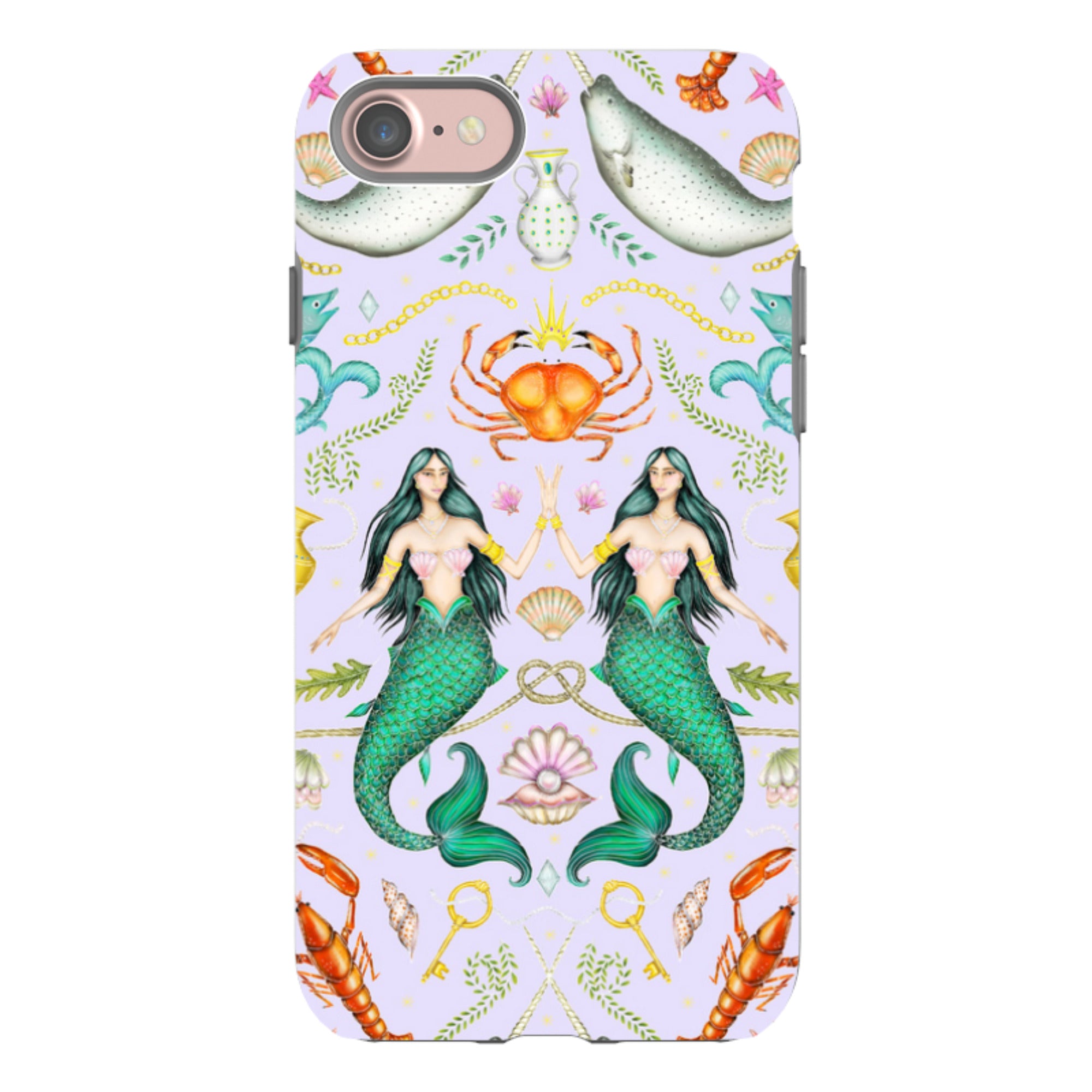 iPhone Tough Case - Tritons Treasure Lilac By Catherine Rowe