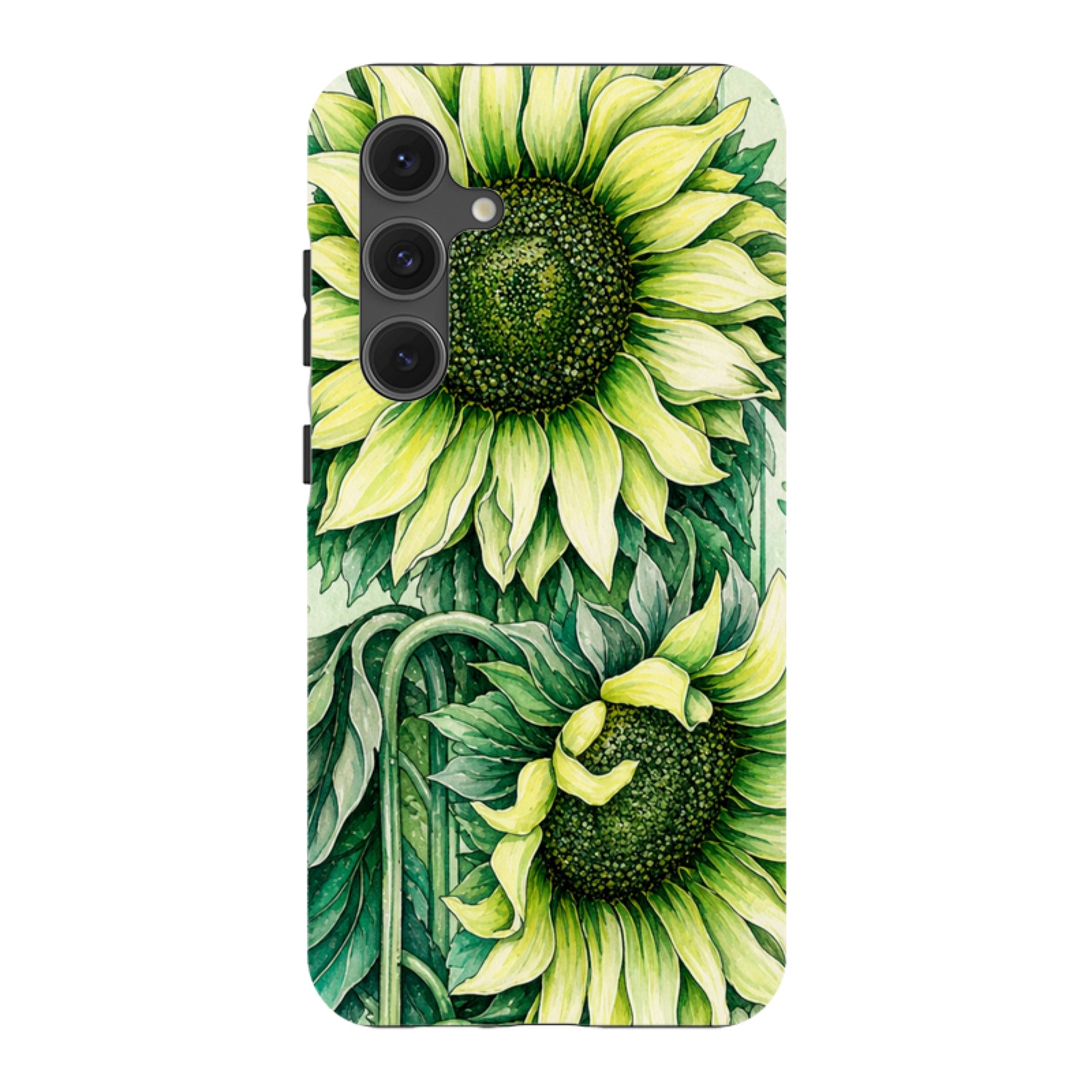 Samsung Tough Case - Sage Green Sunflower