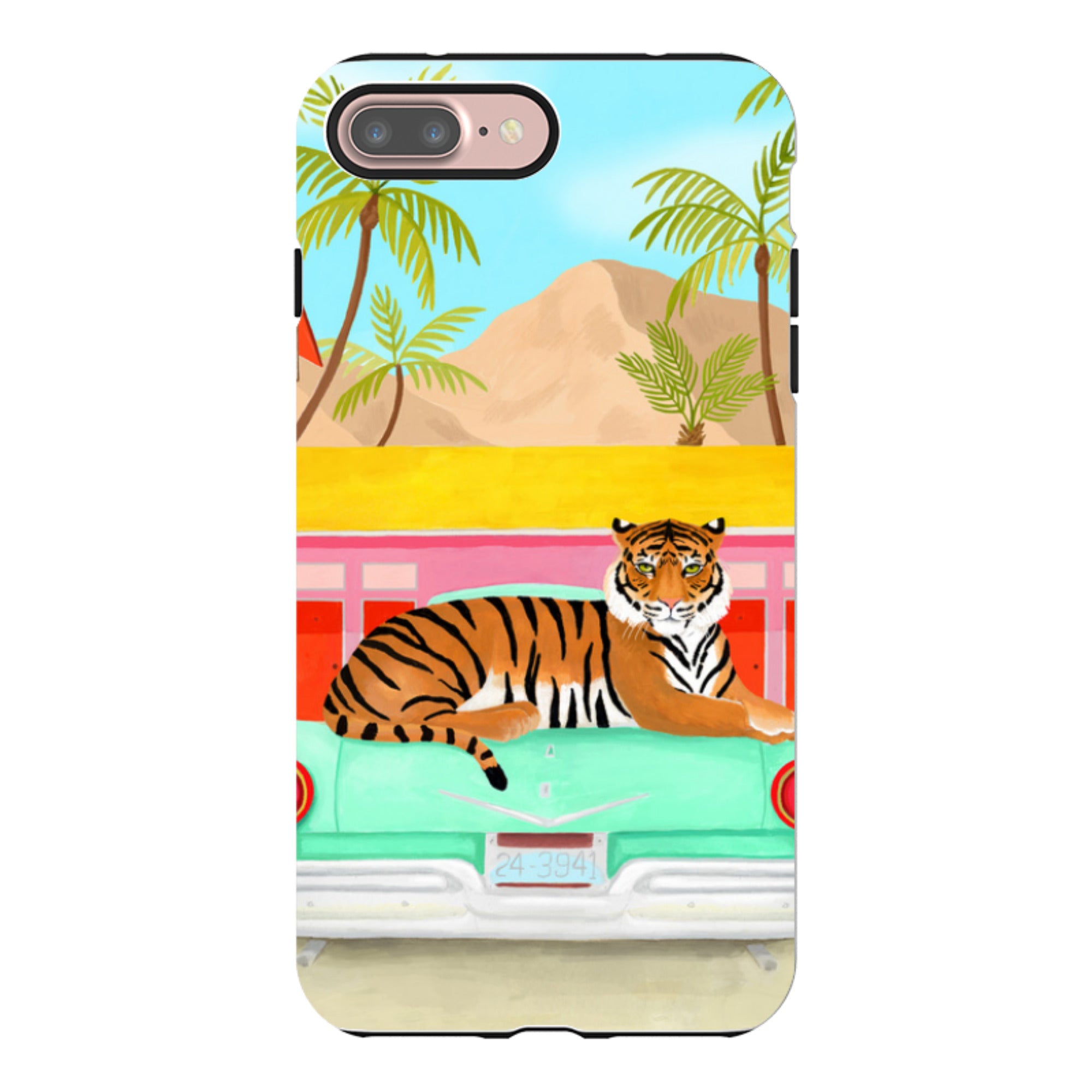 iPhone Tough Case - Palm Motel Tiger By Bex Parkin