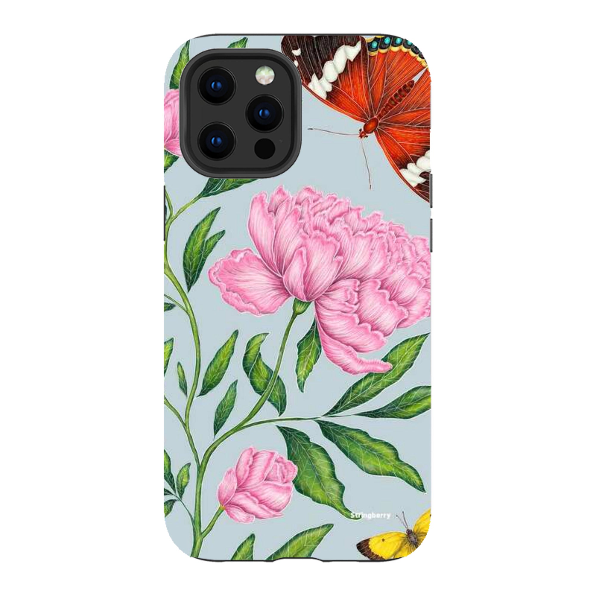 iPhone Tough Case - Butterflies And Peonies By Catherine Rowe