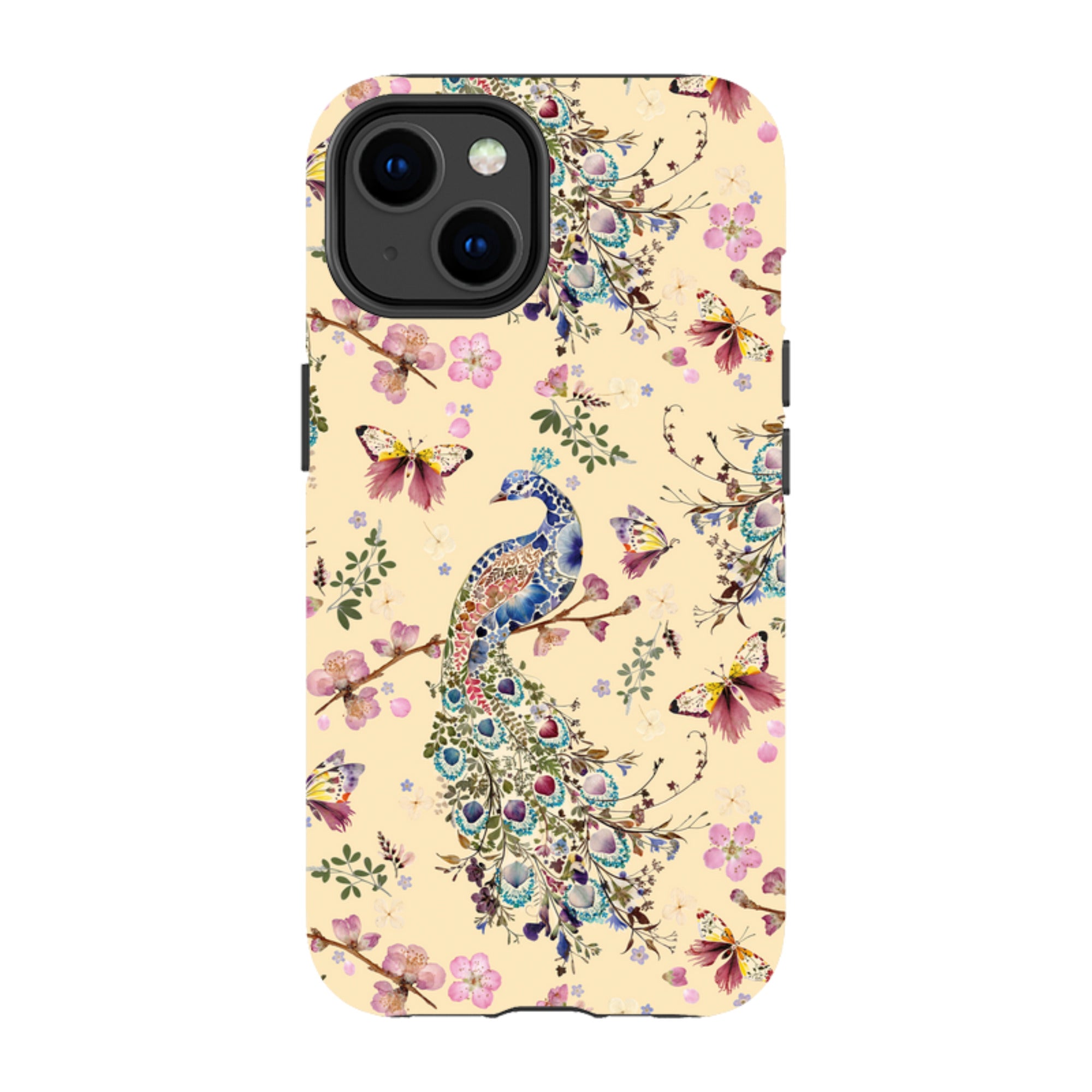 iPhone MagSafe Tough Case -  Peacock and Cherry Blossoms Lily By Helen Ahpornsiri