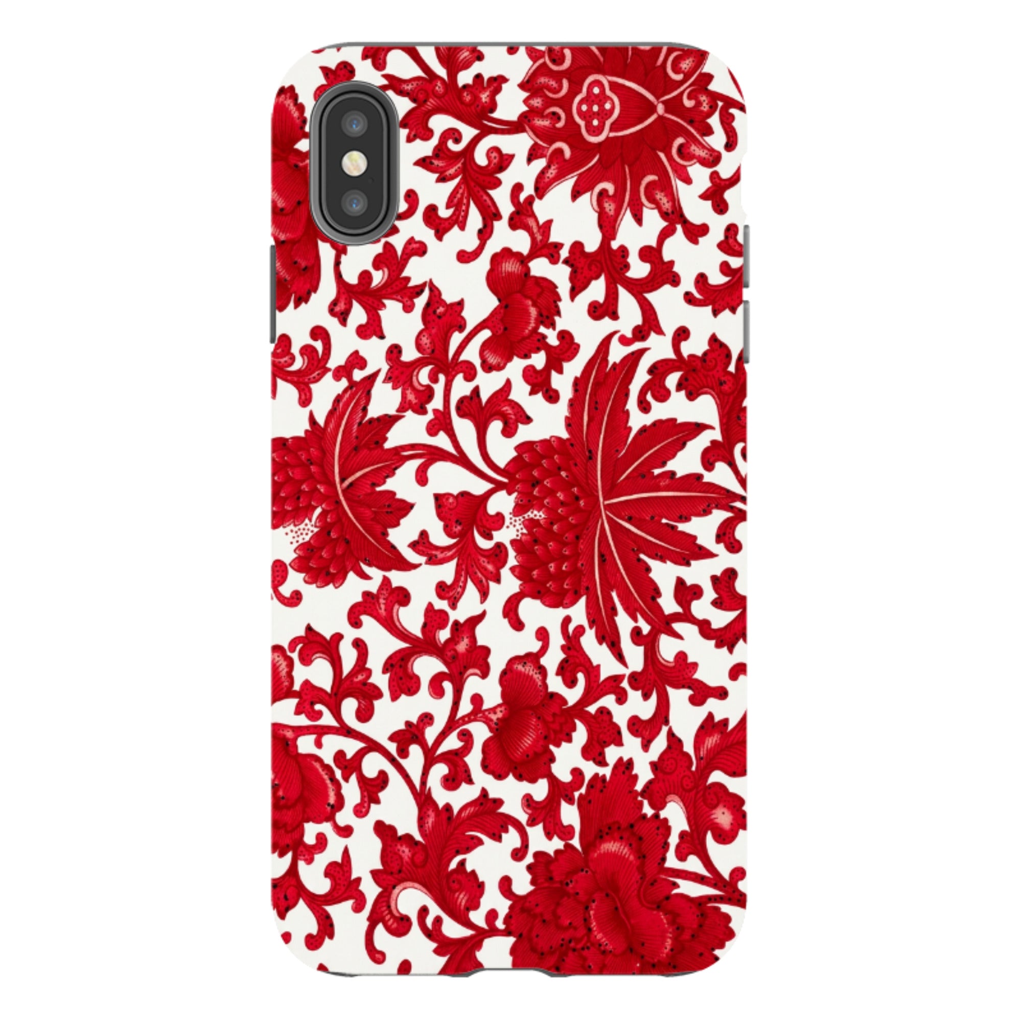iPhone Tough Case - Red Chinoiserie Floral