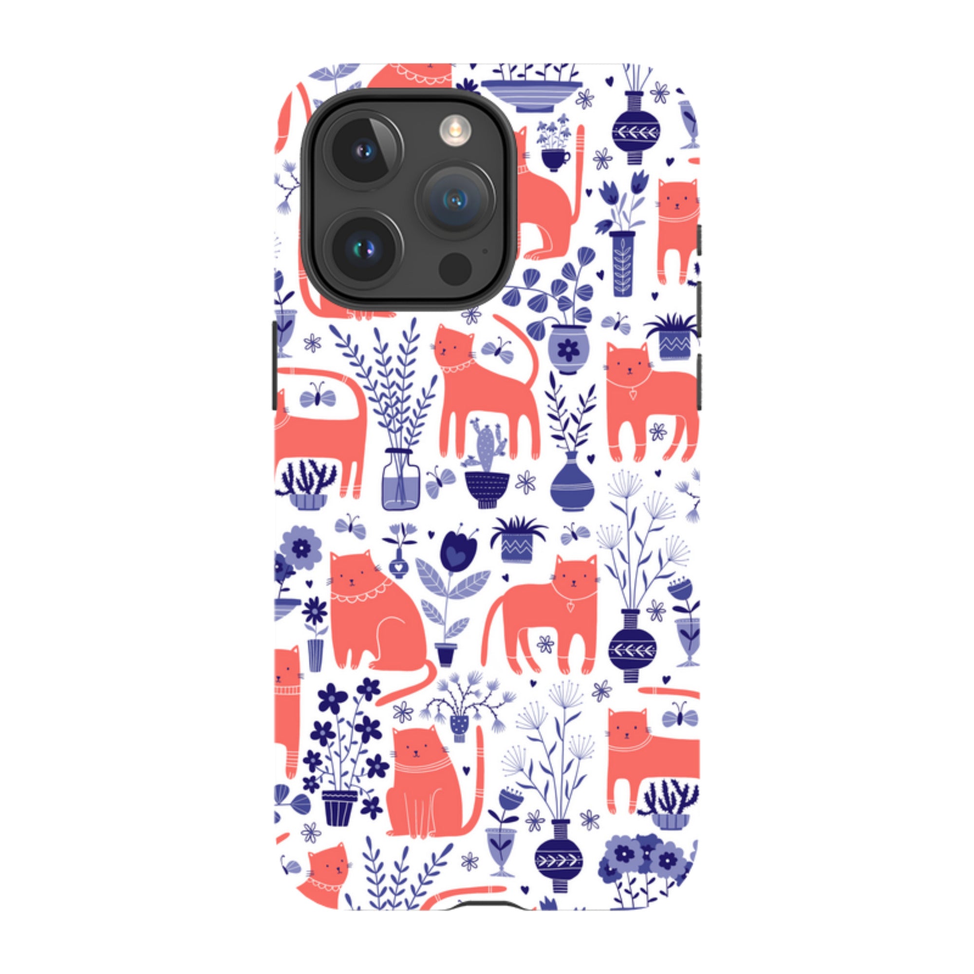 iPhone Tough Case - Coral Cats By Suzy Taylor