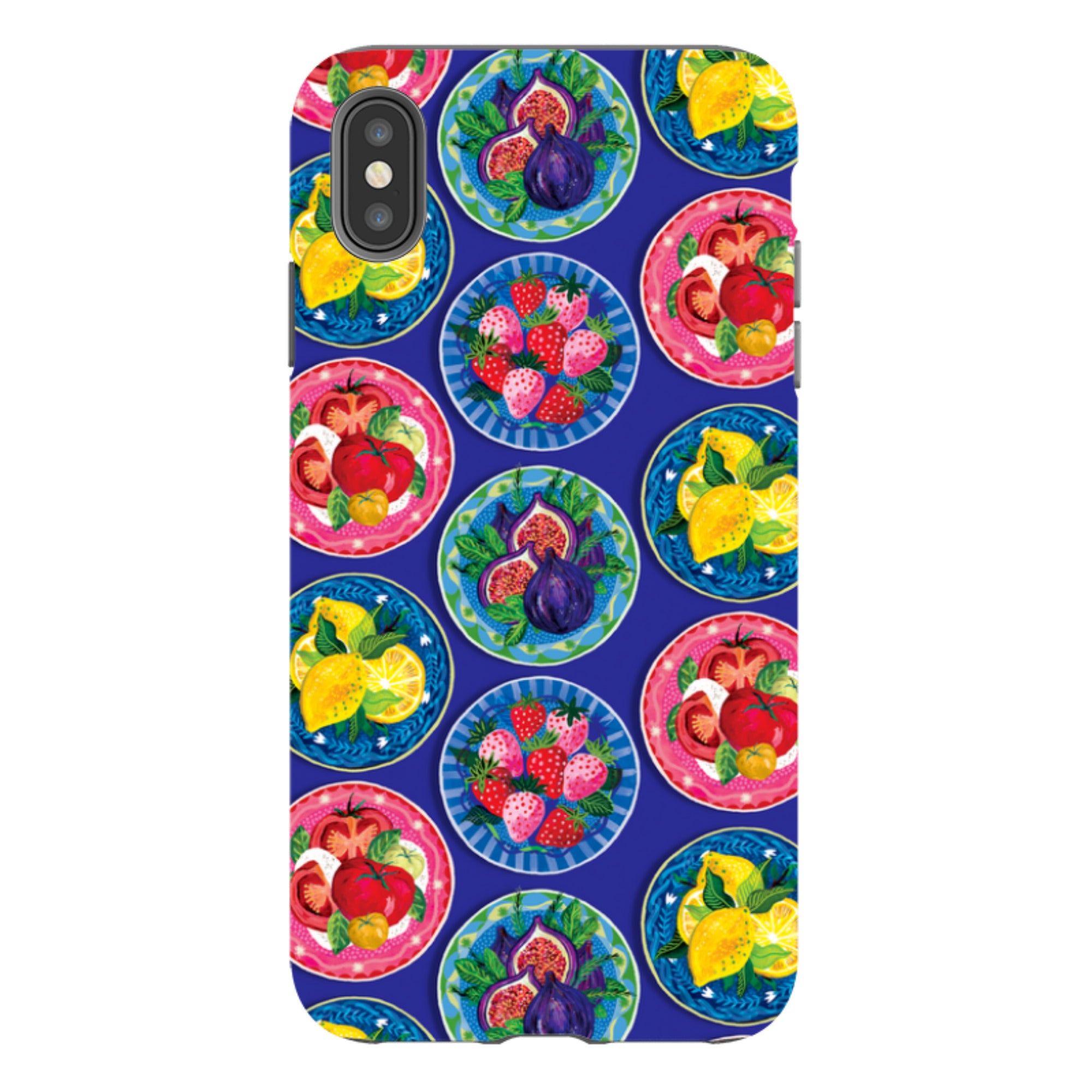 iPhone Tough Case - Summer Plates Blue By Emma Frances Grant