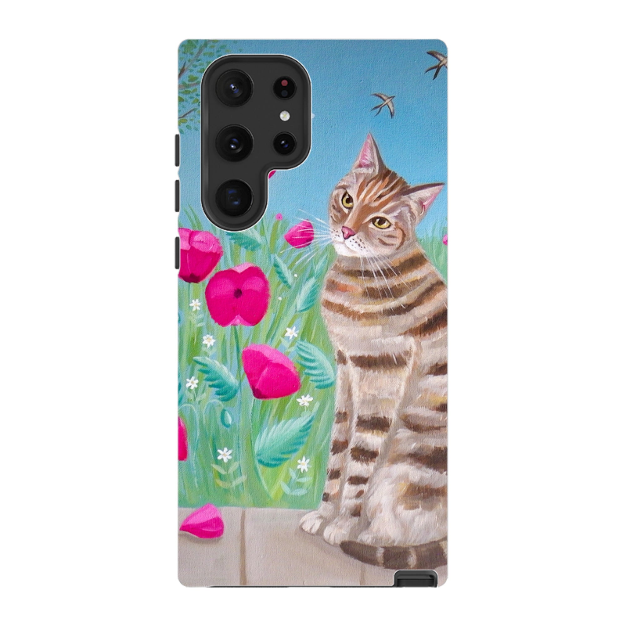 Samsung Tough Case - Cat Floral By Mary Stubberfield