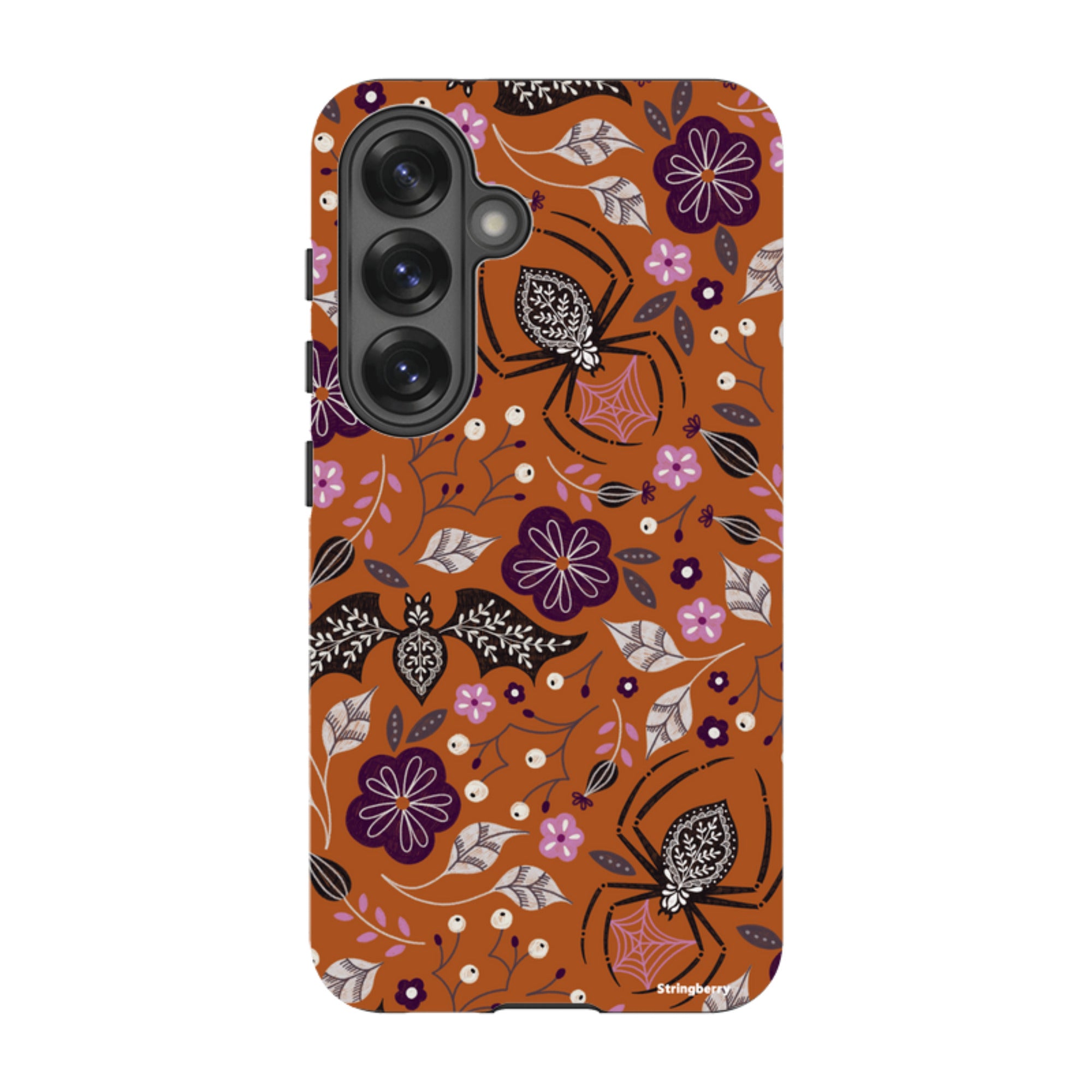 Samsung Tough Case - SpiderBat Pattern Orange By Jenny Zemanek