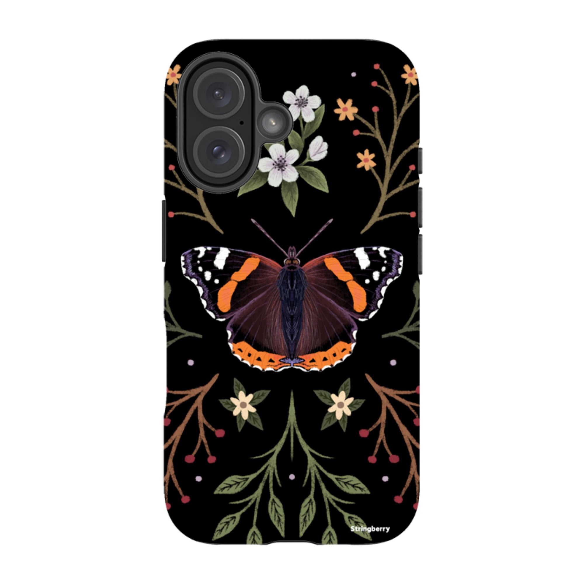 iPhone MagSafe Tough Case -  Red Admiral Butterfly By Anna Stead