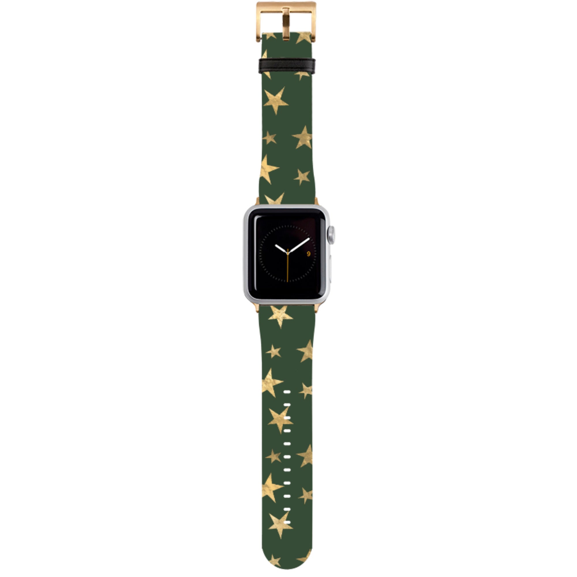 Green and Gold Stars Apple Watch Strap