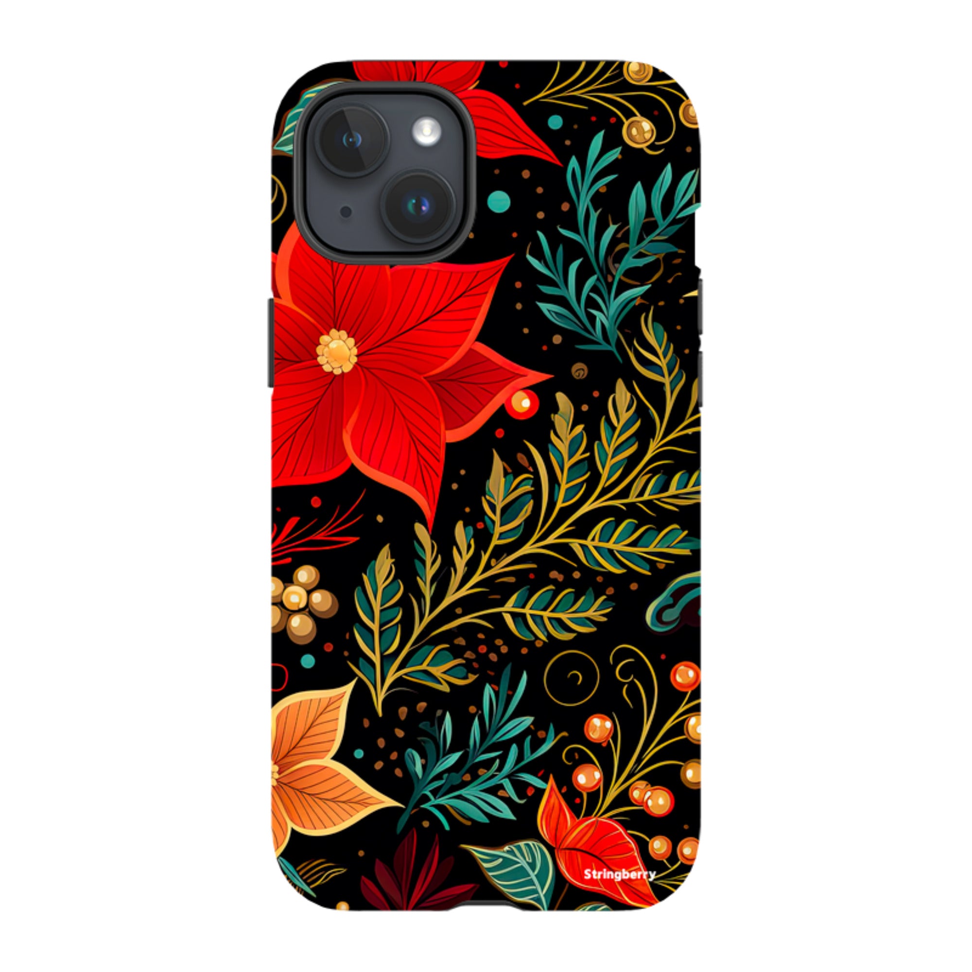 iPhone MagSafe Tough Case - Red Winter Floral II