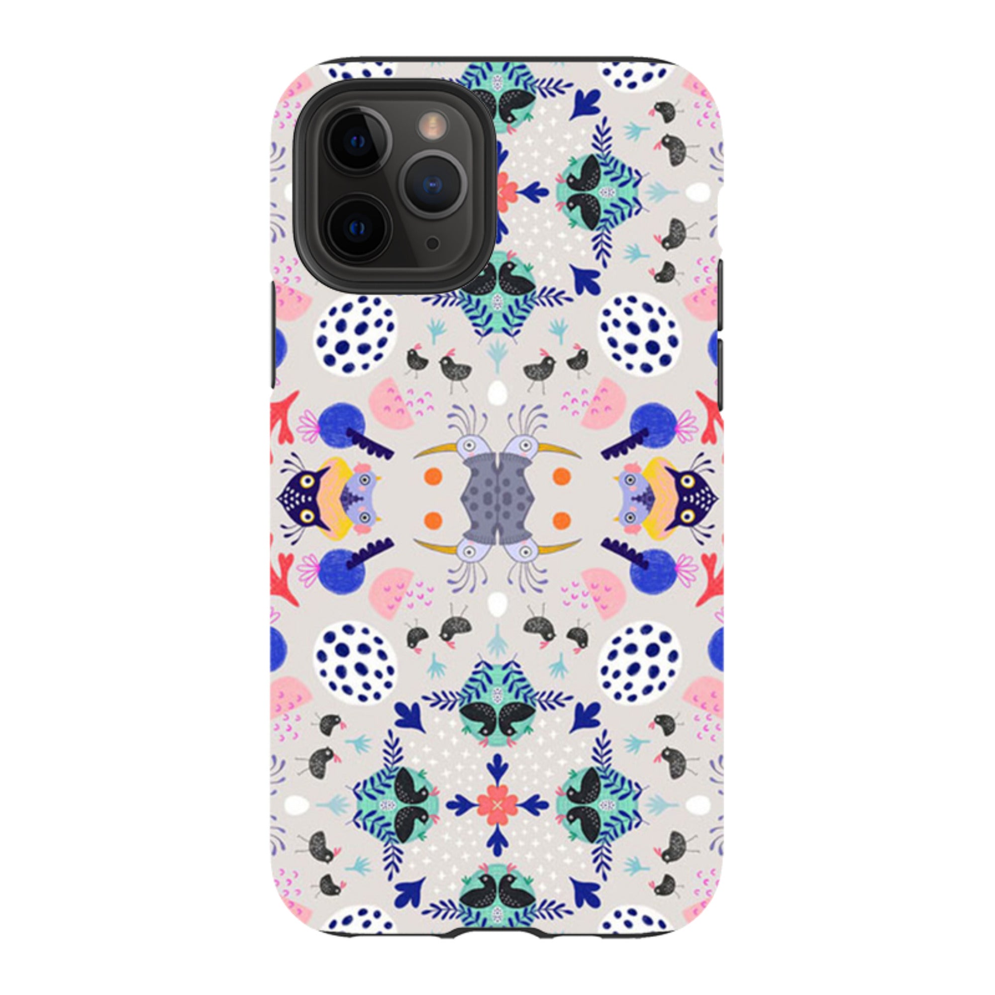 iPhone Tough Case - Crazy Bird Pattern By Mia Underwood