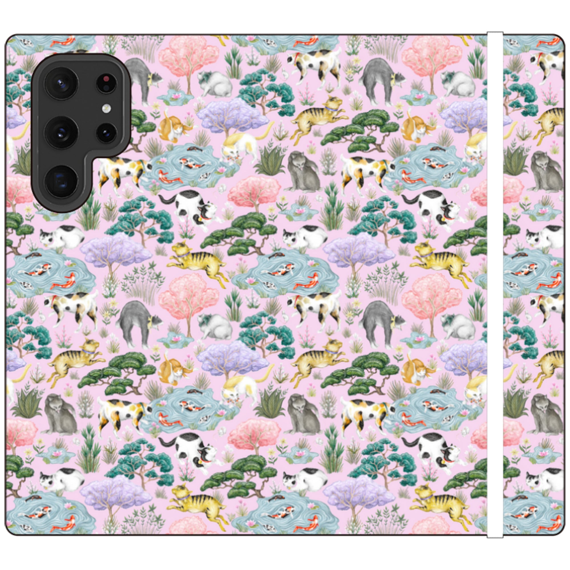Cat Garden Wallet Case By Catherine Rowe