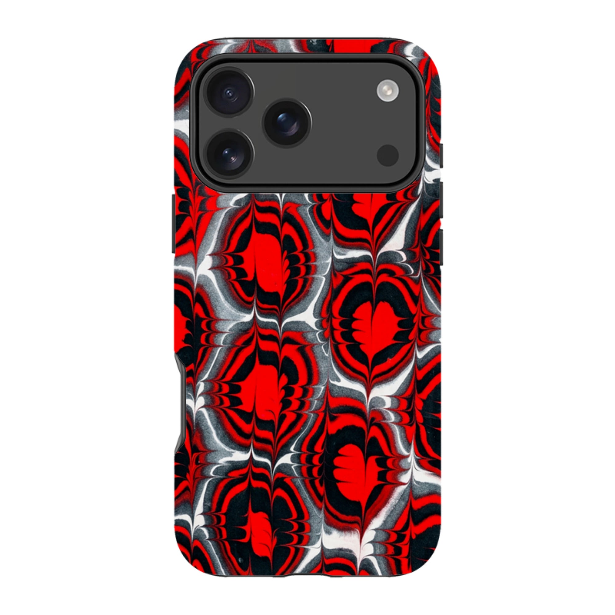 iPhone Tough Case - Red & Black Marble