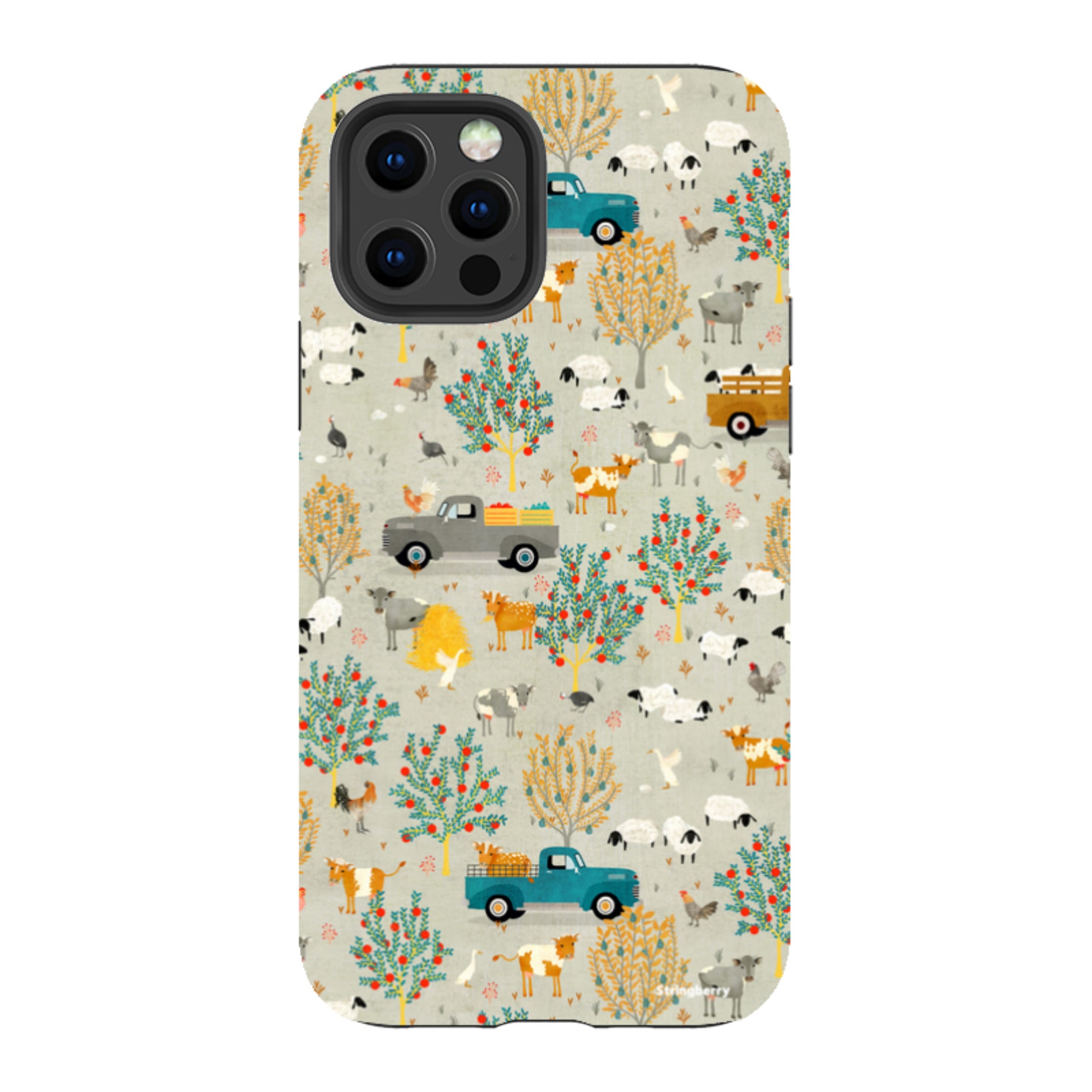 iPhone Tough Case - Farm Life Grey By Katherine Quinn