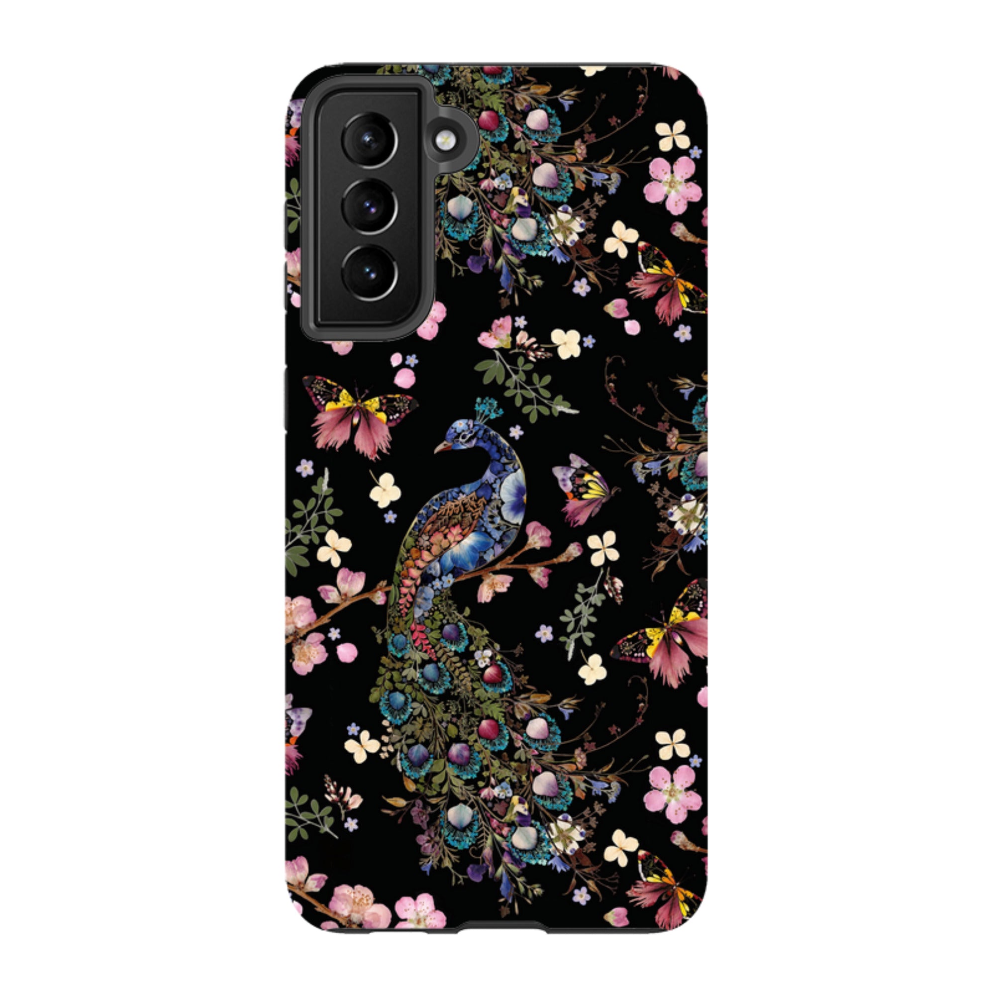 Samsung Tough Case - Peacock and Cherry Blossoms Dark By Helen Ahpornsiri