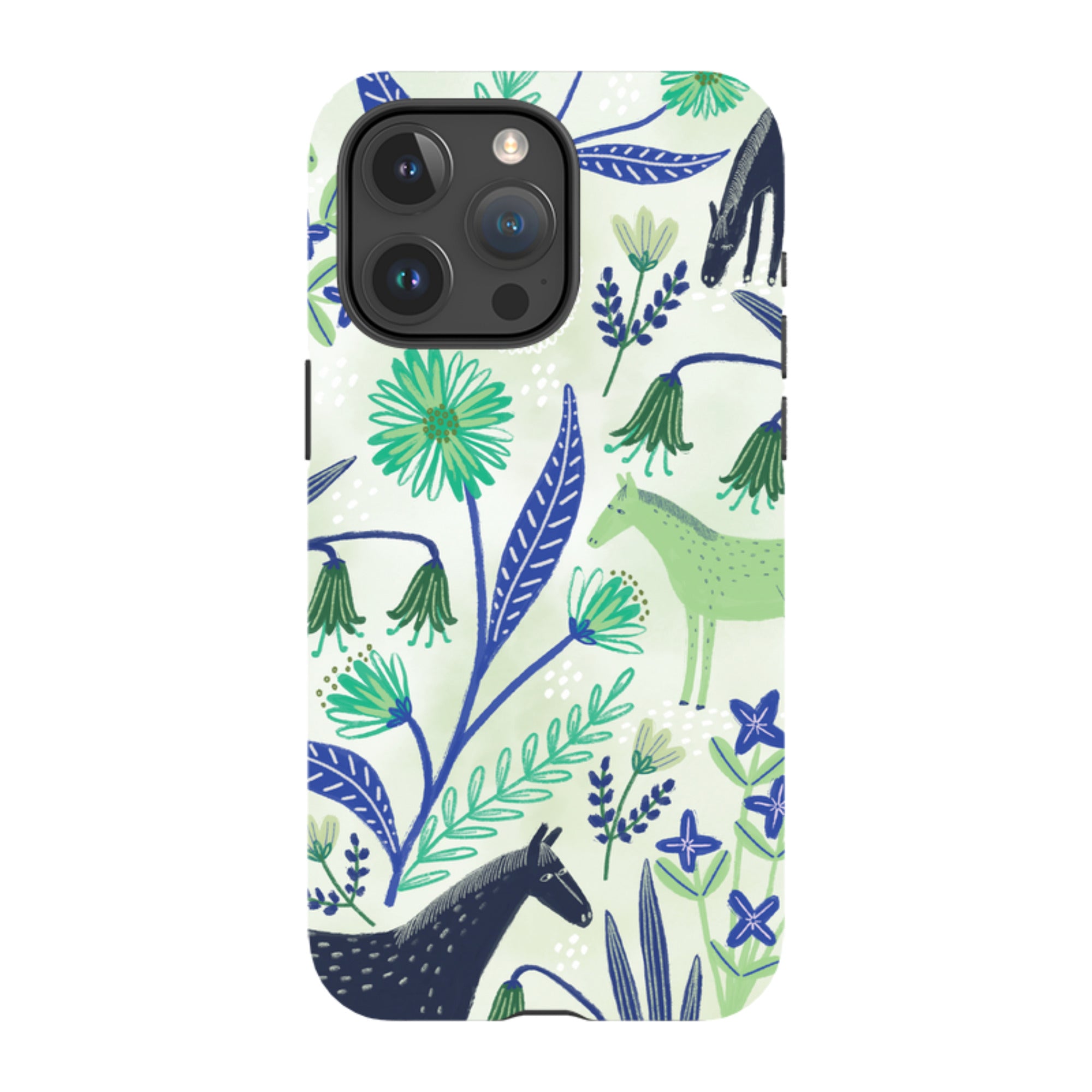 iPhone Tough Case - Wild Ponies Green By Lee Foster Wilson
