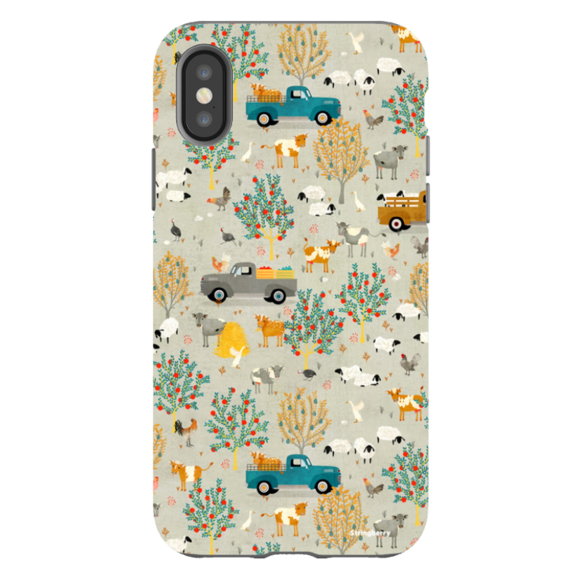 iPhone Tough Case - Farm Life Grey By Katherine Quinn