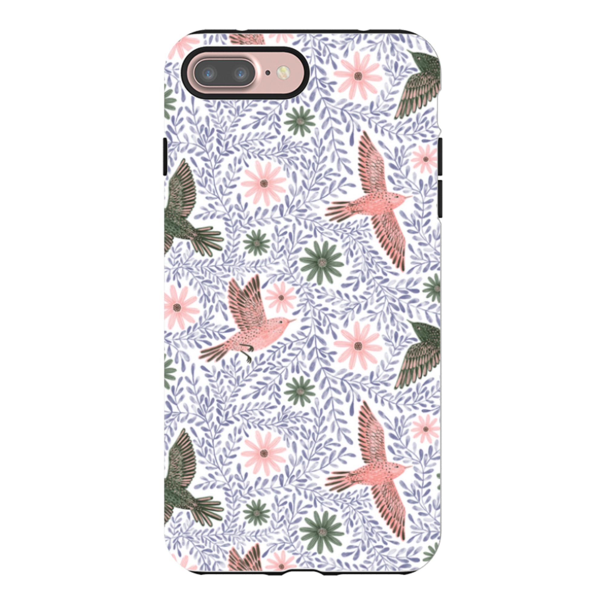 iPhone Tough Case - Bird Pattern Blue By Lee Foster Wilson