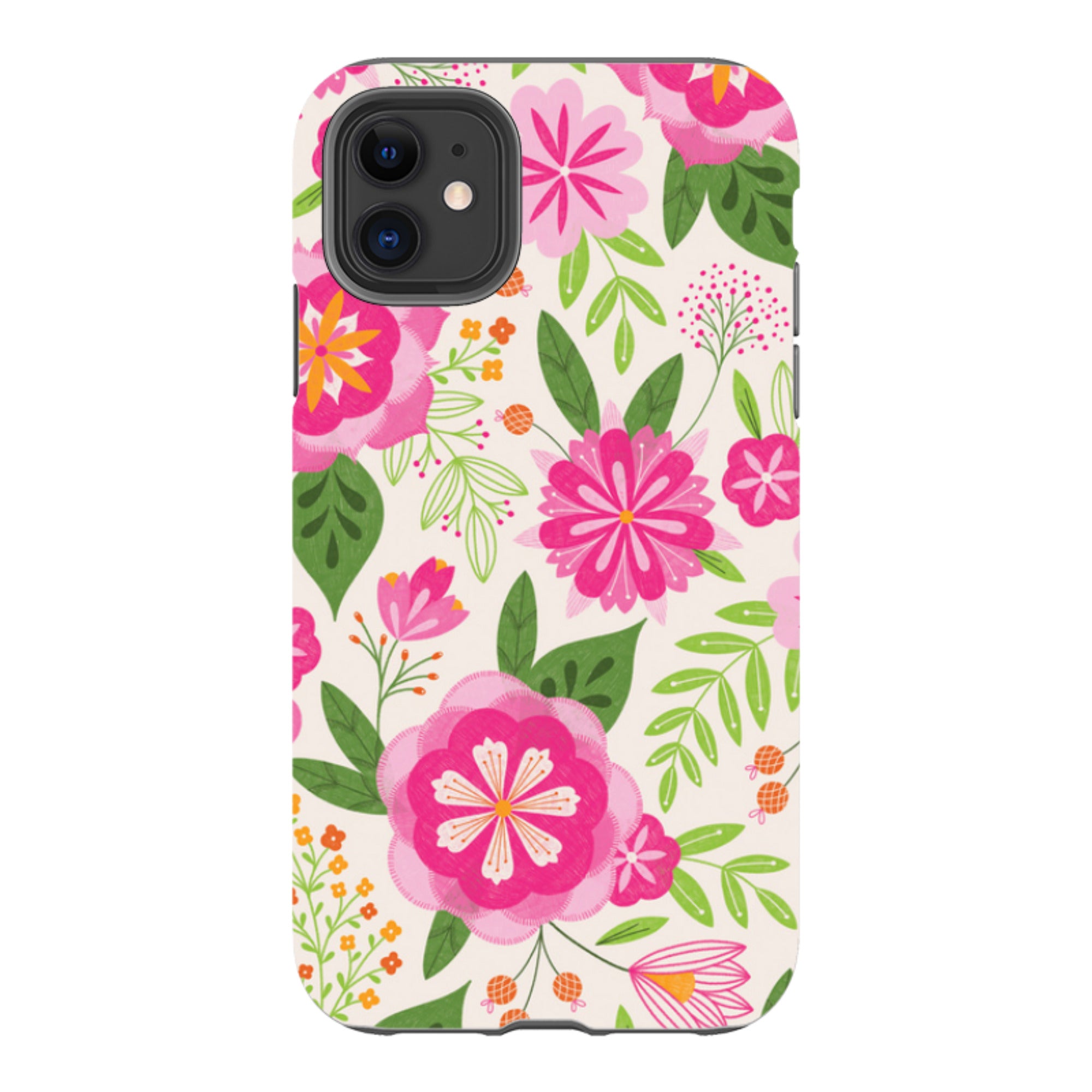 iPhone Tough Case - Big Bold Blooms Ivory By Jenny Zemanek