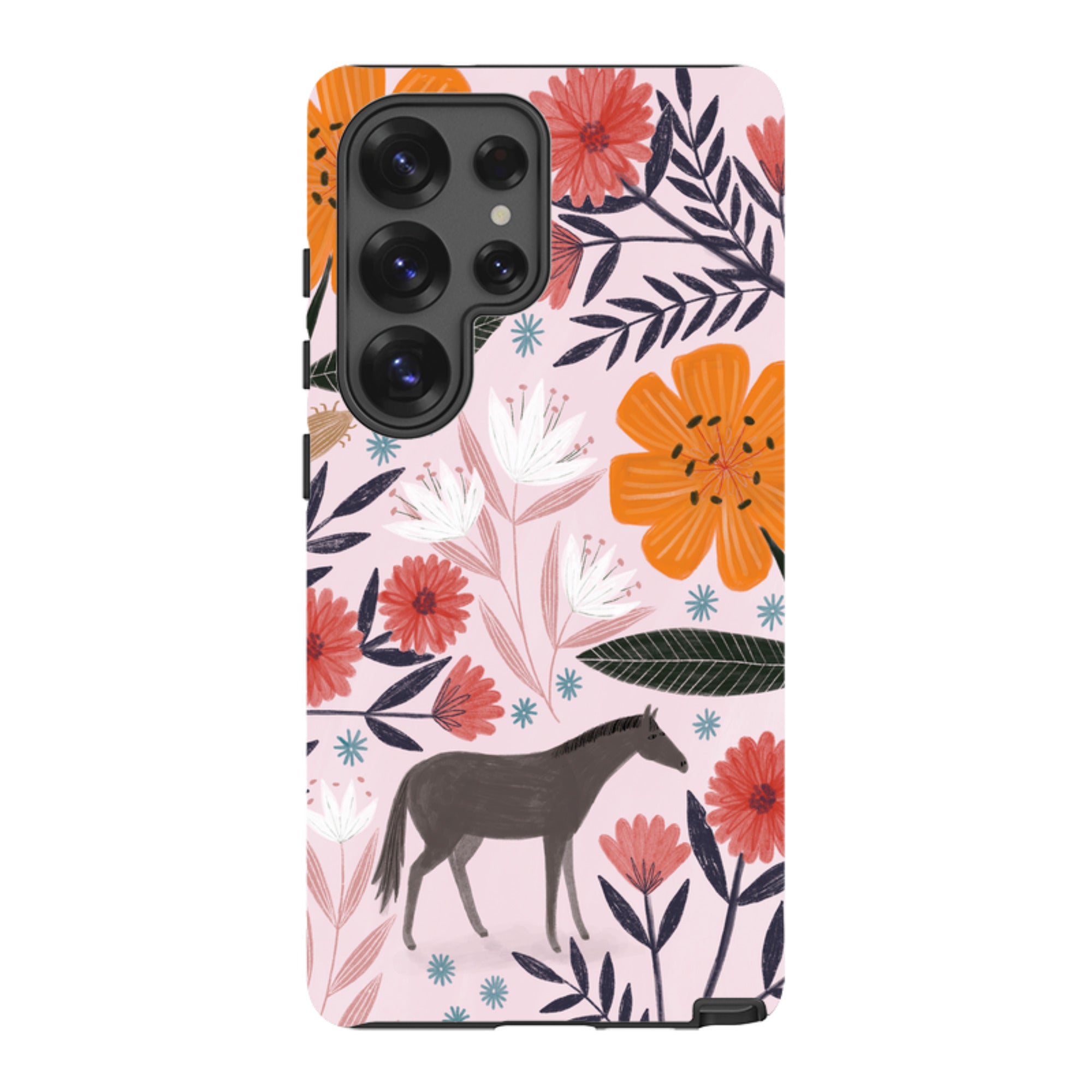 Samsung Tough Case - Pink Horse Floral By Lee Foster Wilson
