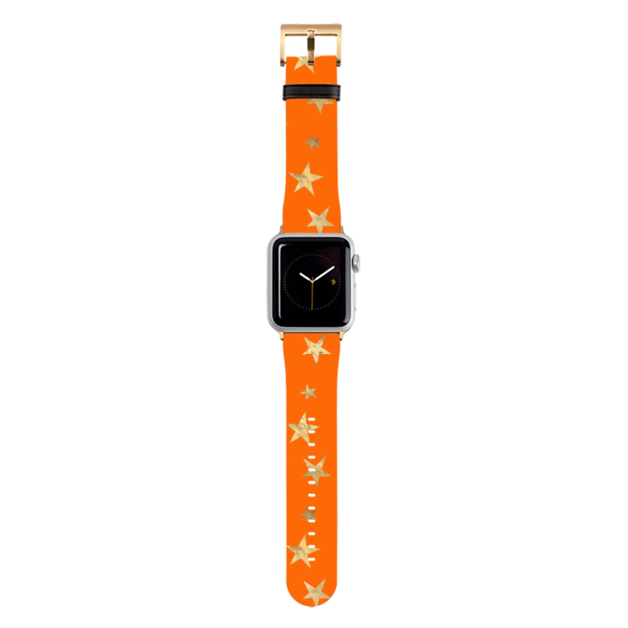 Orange and Gold Stars Apple Watch Strap