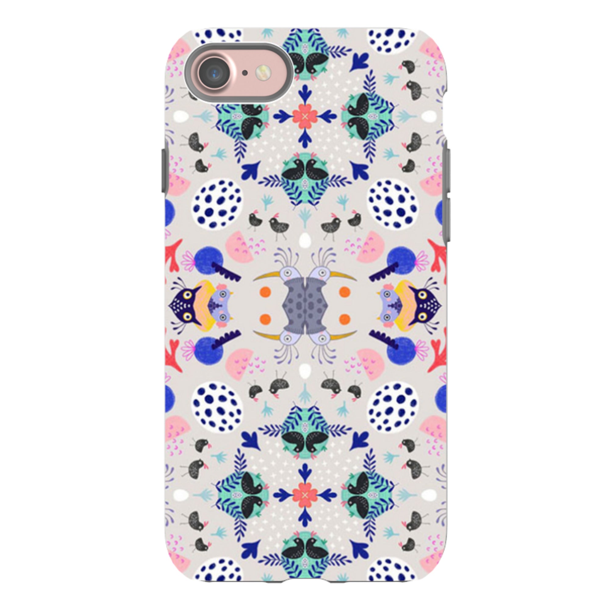 iPhone Tough Case - Crazy Bird Pattern By Mia Underwood