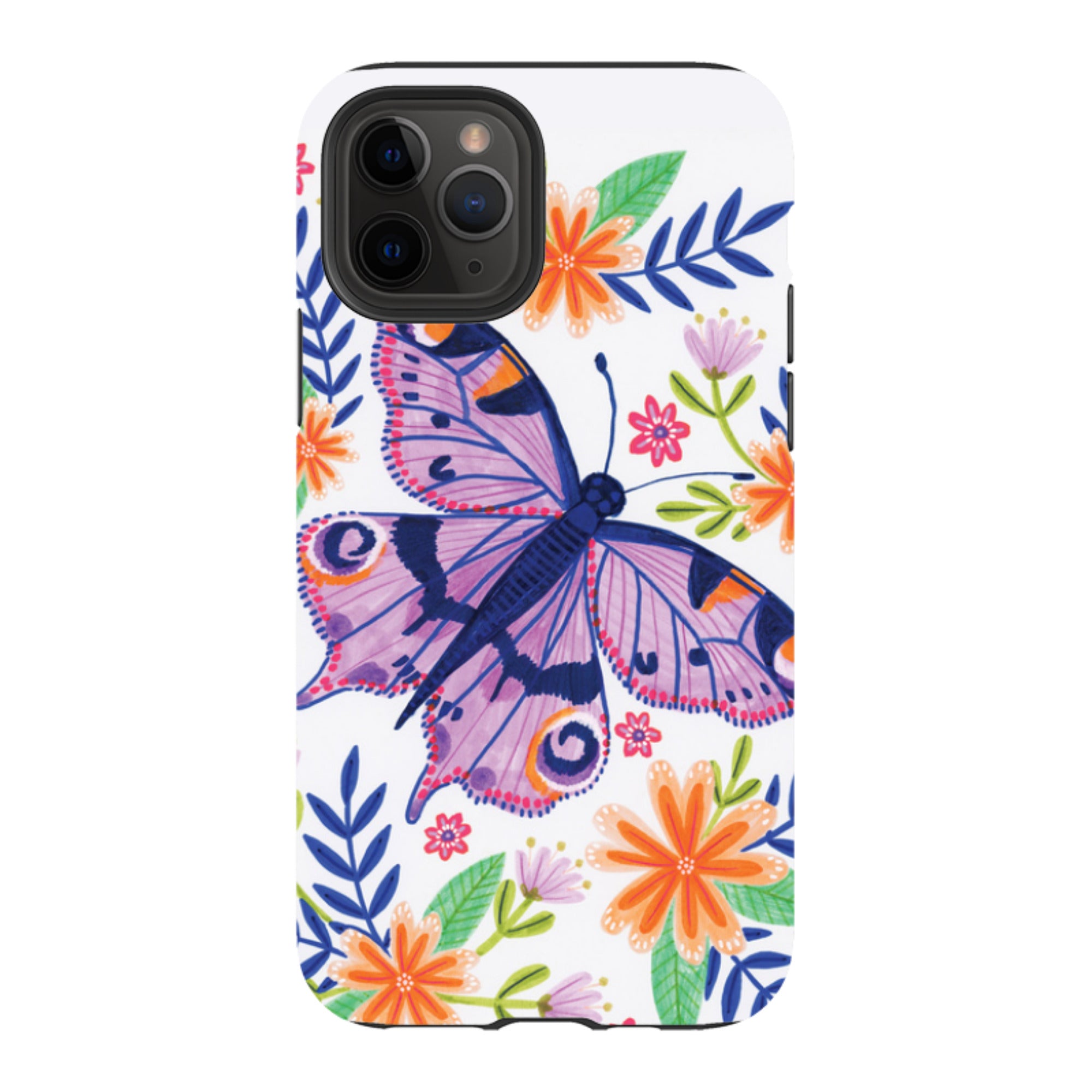 iPhone Tough Case - Floral Lilac Butterfly By Lee Foster Wilson