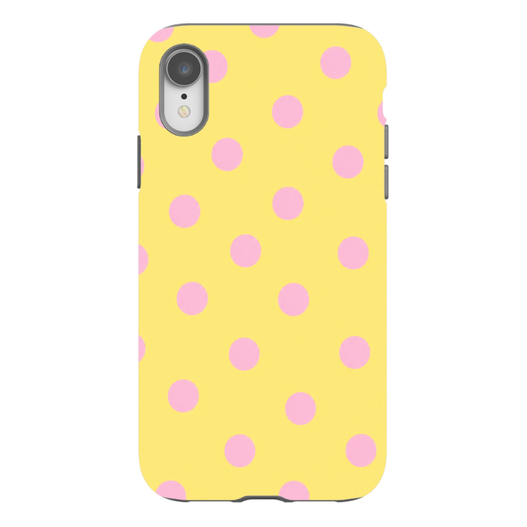 iPhone Tough Case - Yellow & Pink Polka Dot