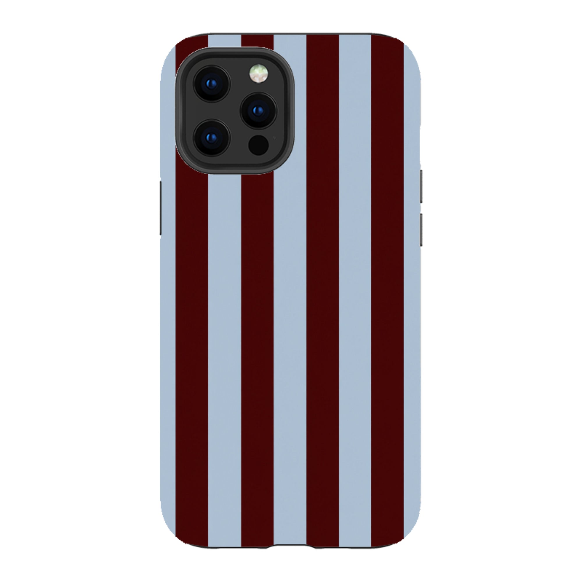 iPhone Tough Case - Claret & Sky Blue Stripe
