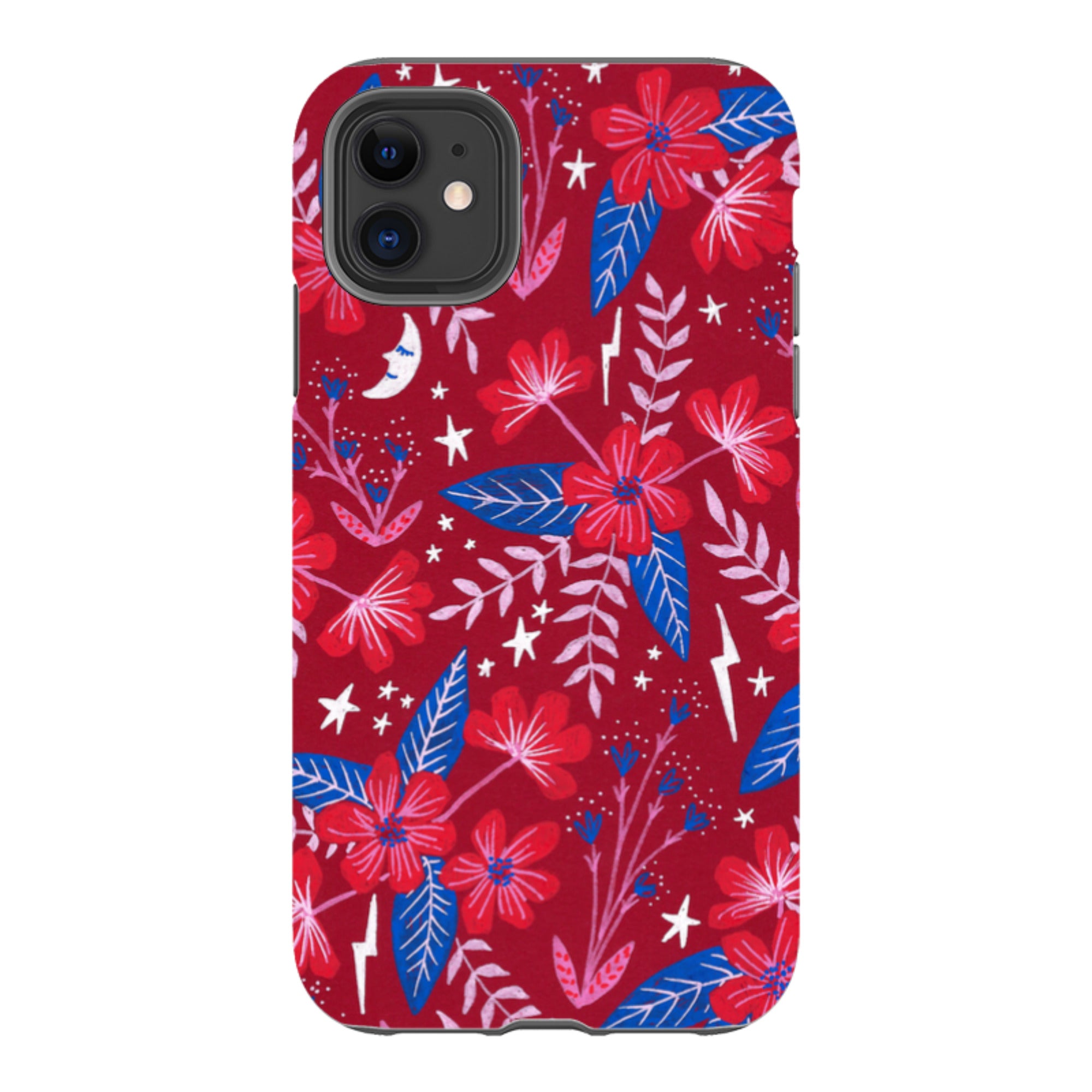 iPhone Tough Case - Red Moon Garden By Lee Foster Wilson