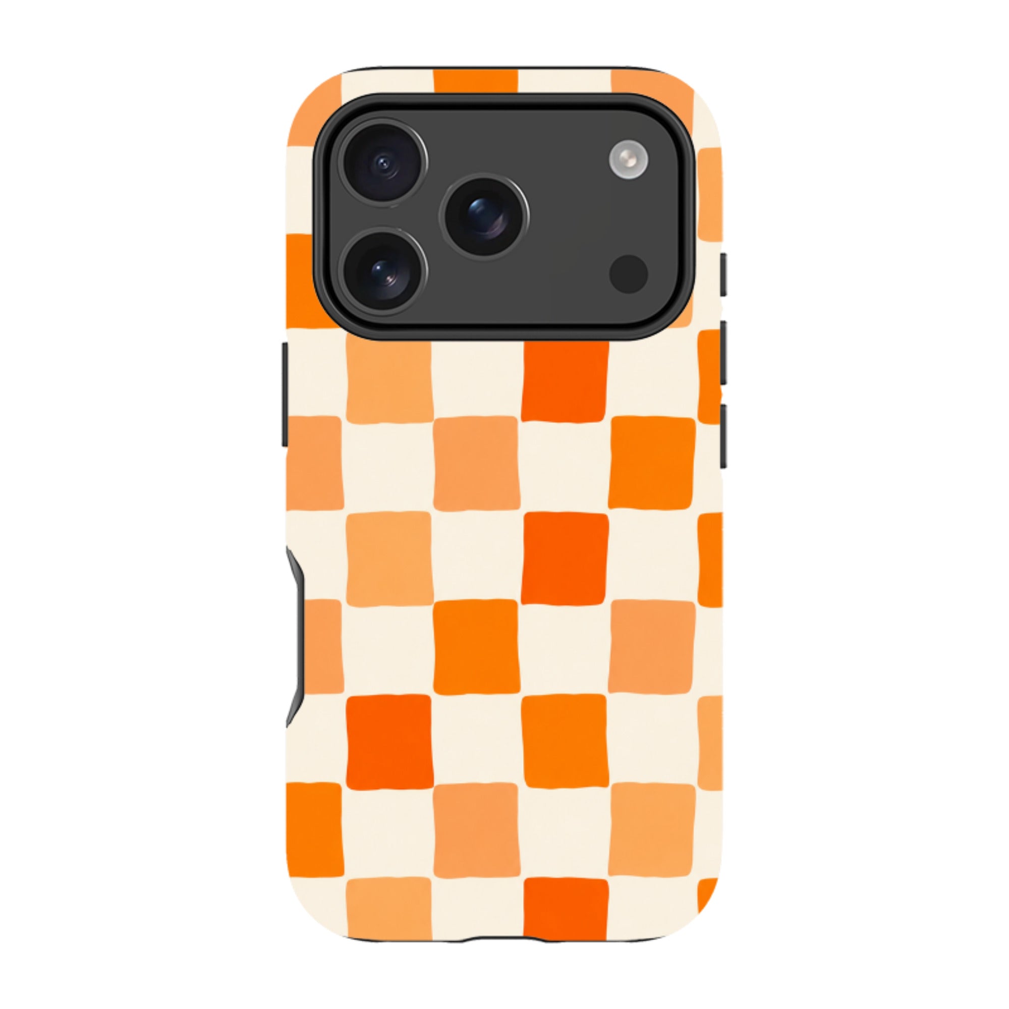 iPhone MagSafe Tough Case - Orange Checkerboard
