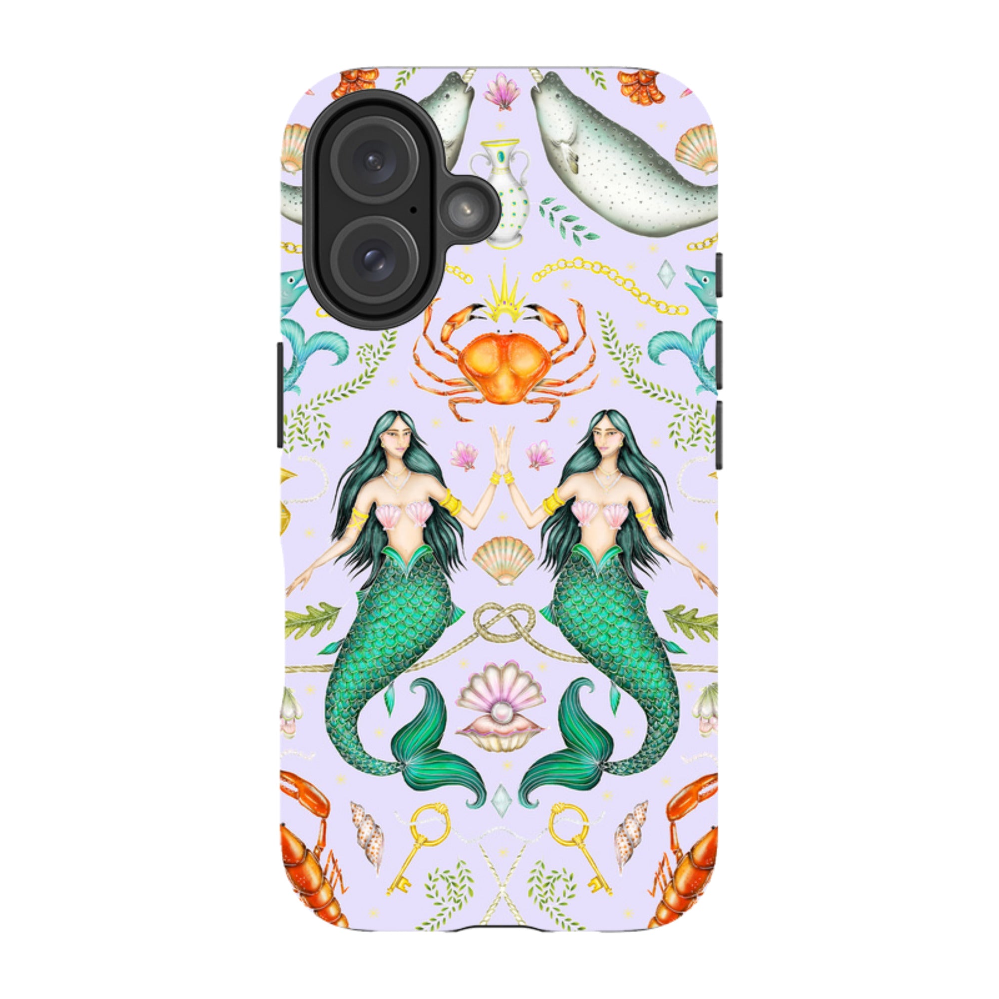 iPhone MagSafe Tough Case - Tritons Treasure Lilac By Catherine Rowe