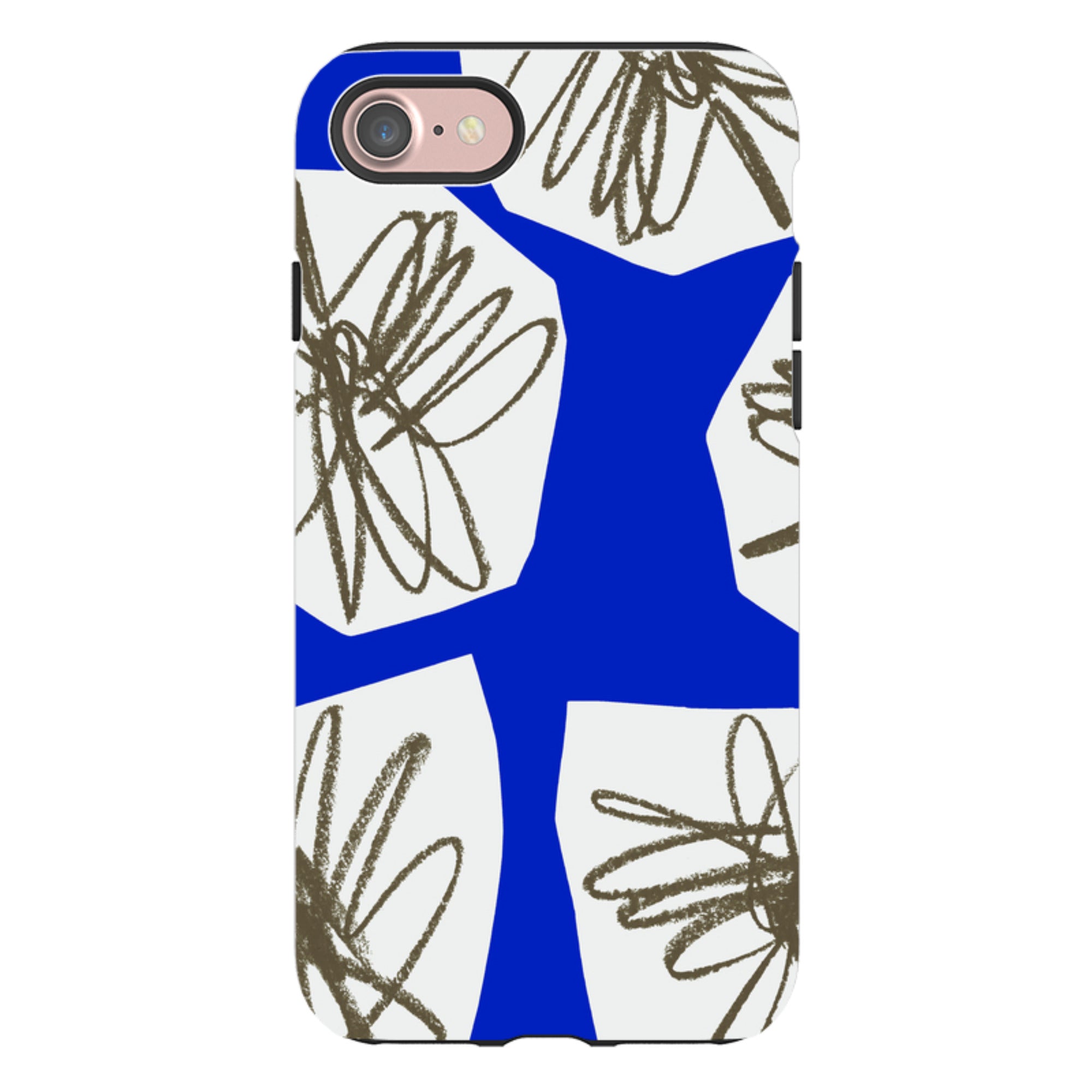 iPhone Tough Case - Blue Collage Flower By Kitty Joseph