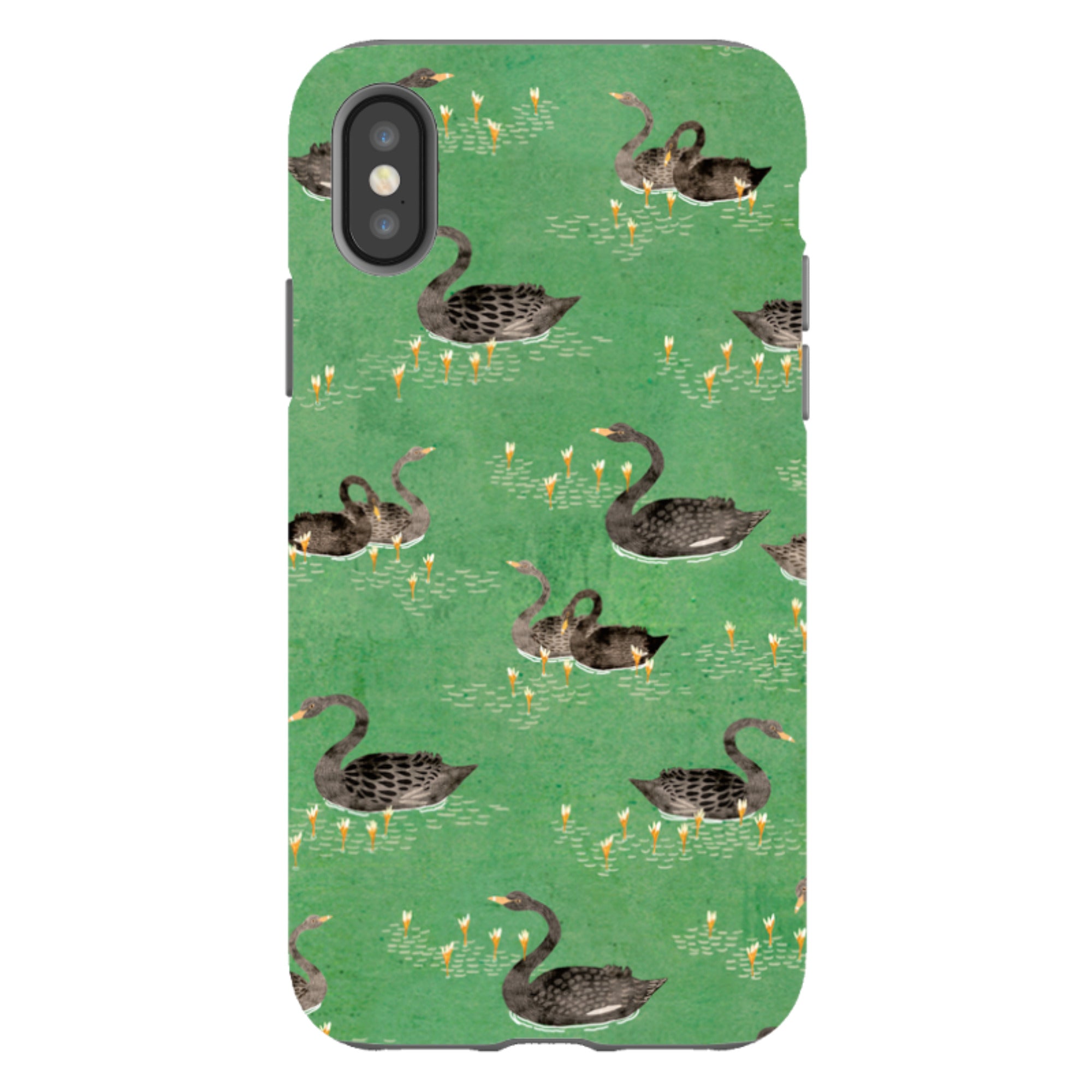 iPhone Tough Case - Swans Green By Katherine Quinn