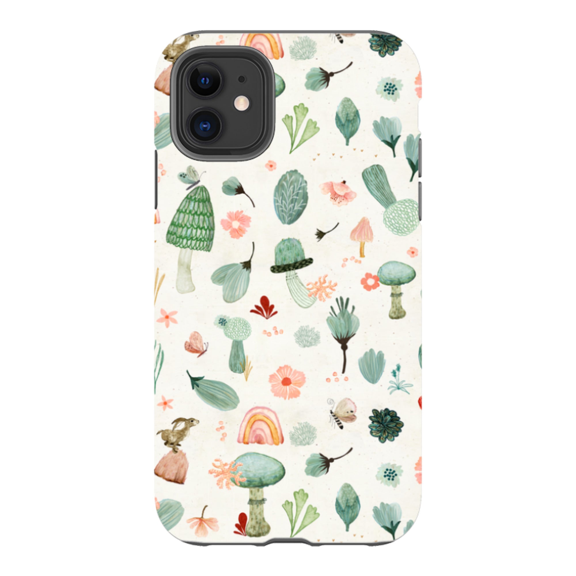 iPhone Tough Case - Mushroom World Cream By Katherine Quinn