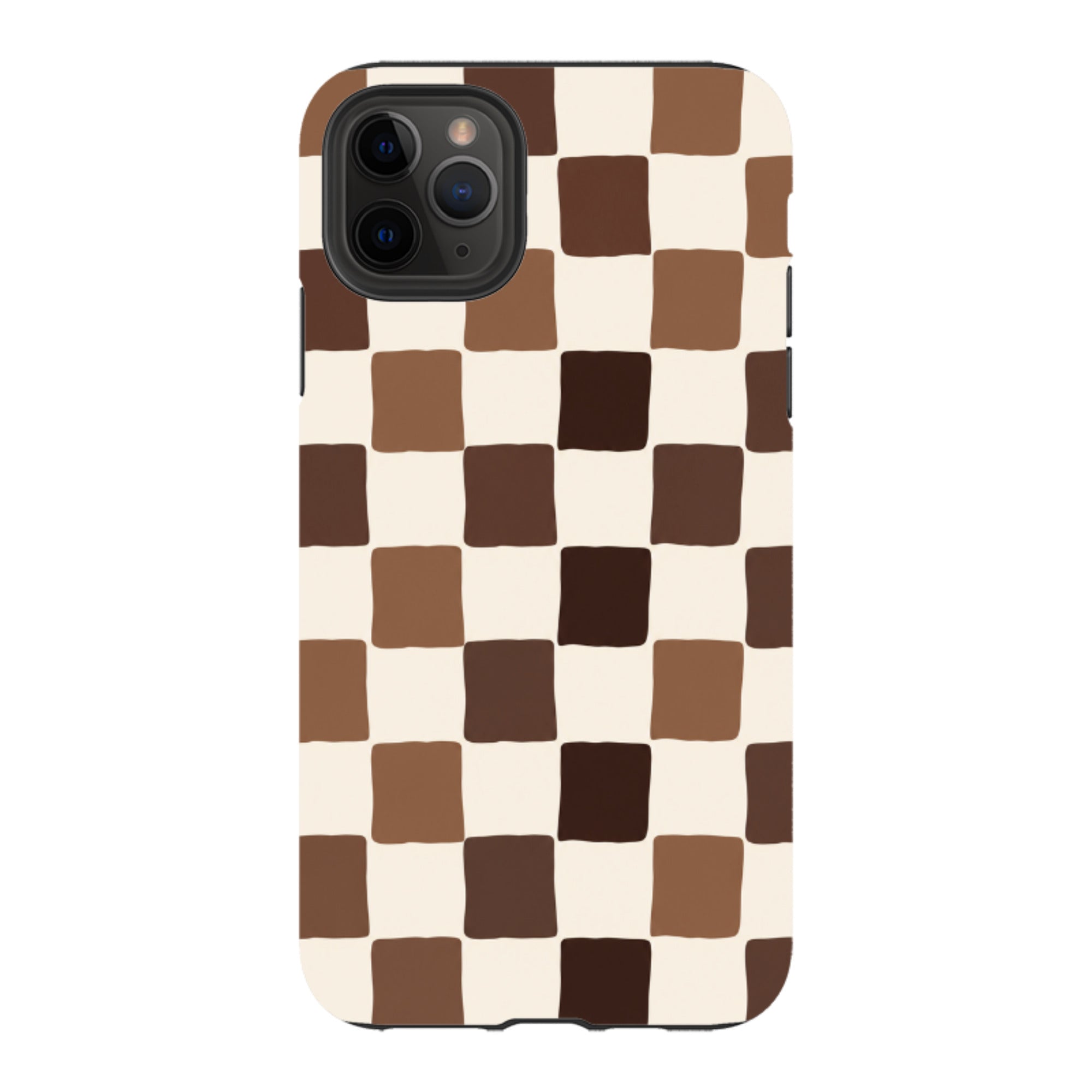 iPhone Tough Case - Brown Checkerboard