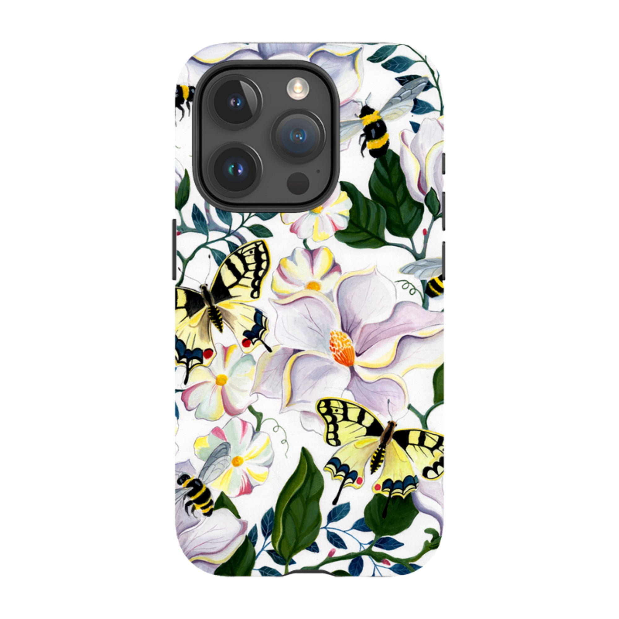 iPhone MagSafe Tough Case - Bees and Magnolia By Bex Parkin