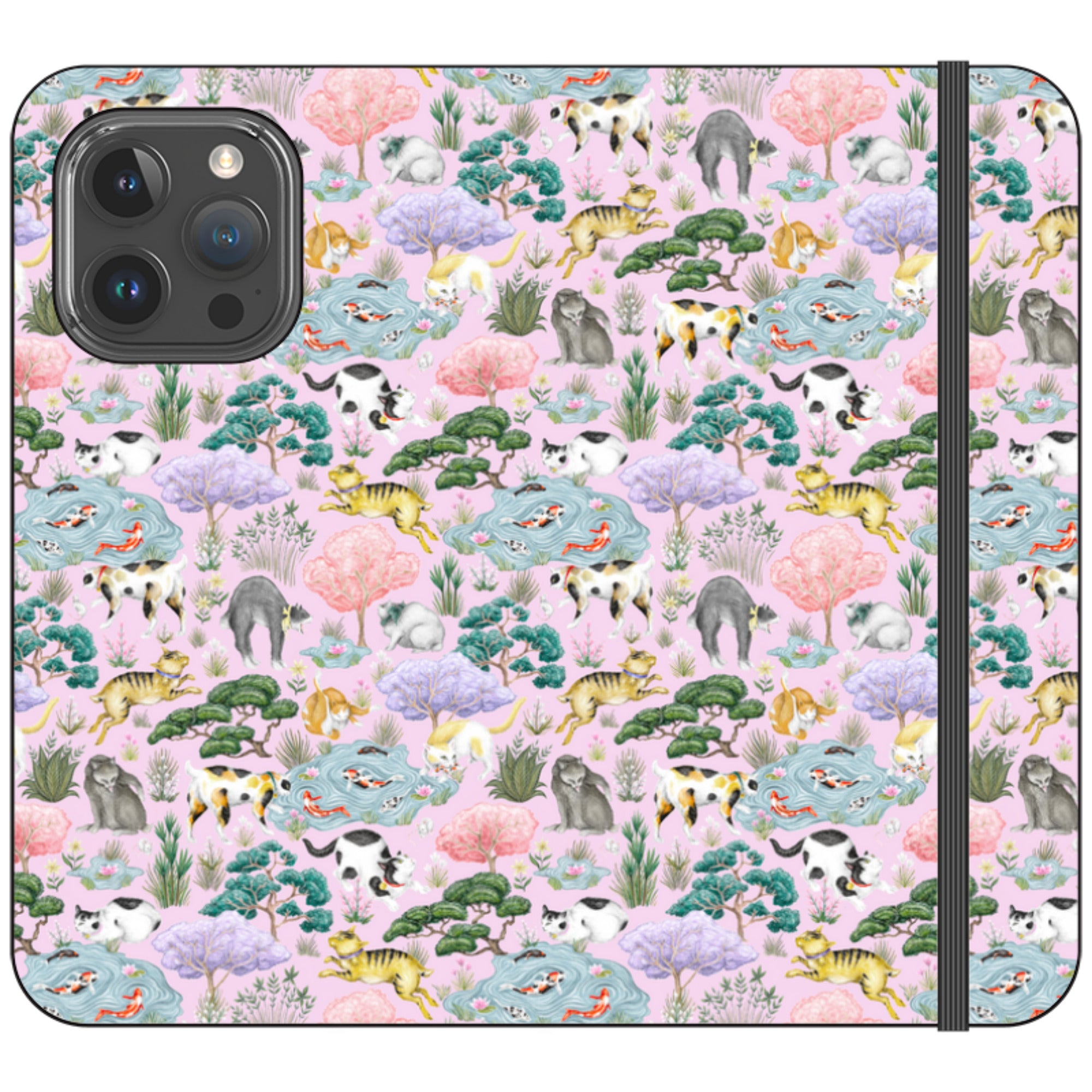 Cat Garden Wallet Case By Catherine Rowe