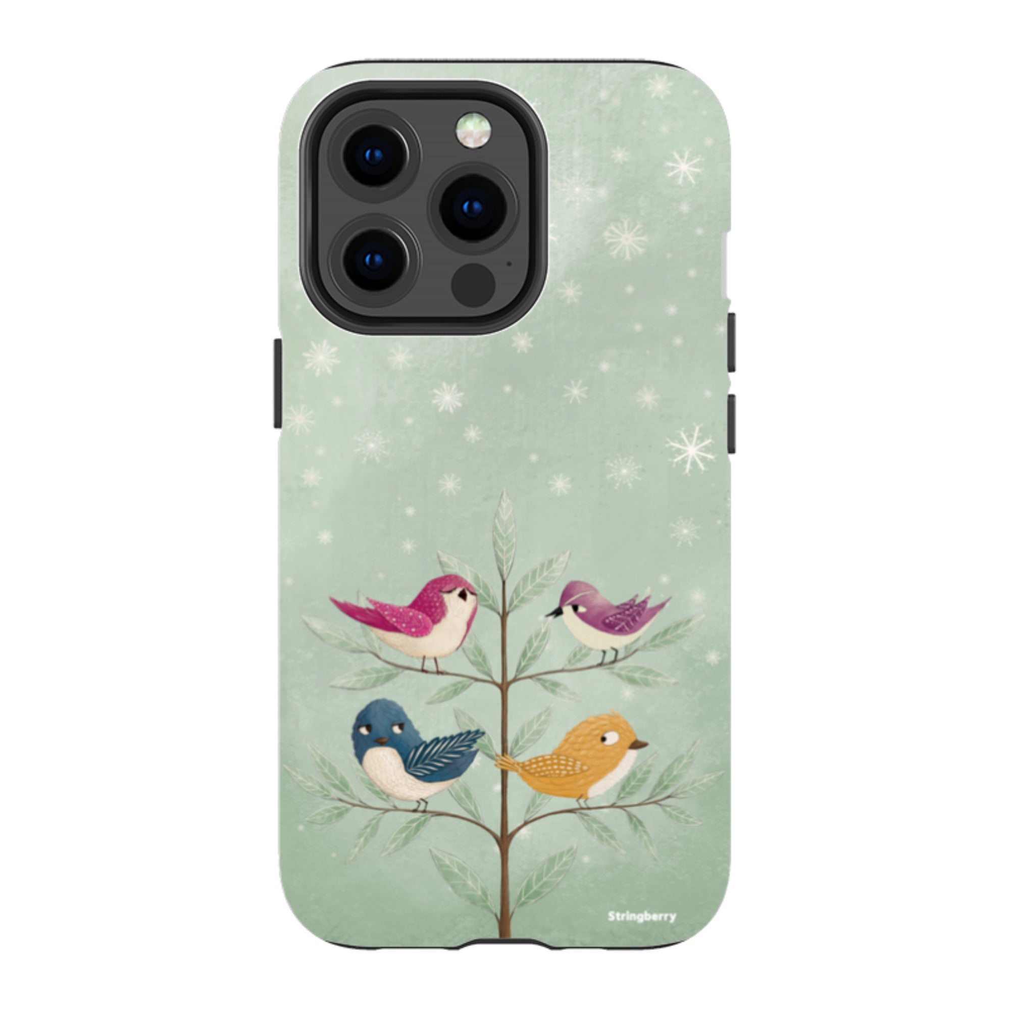 iPhone Tough Case - Garden Birds Aqua By Maja Lindberg