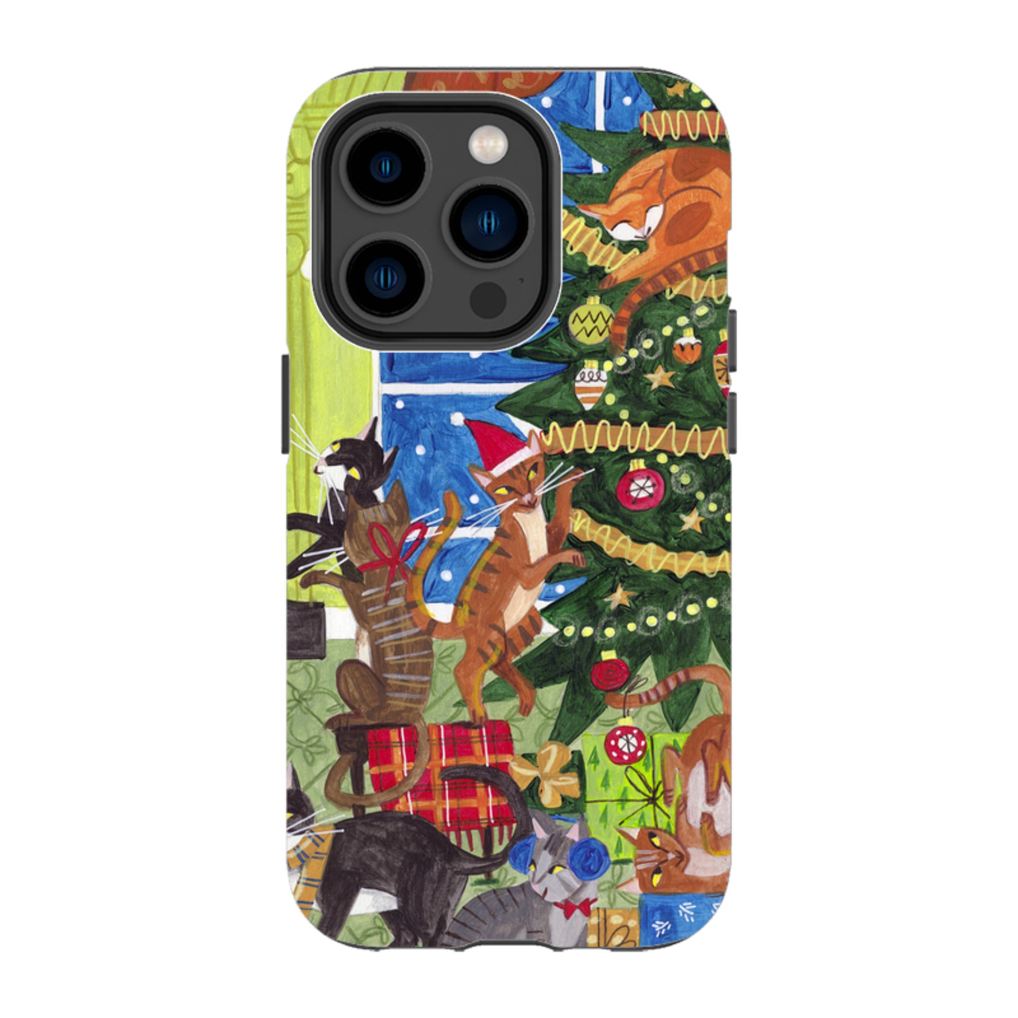 iPhone Tough Case - Christmas Cats By Caroline Bonne Muller