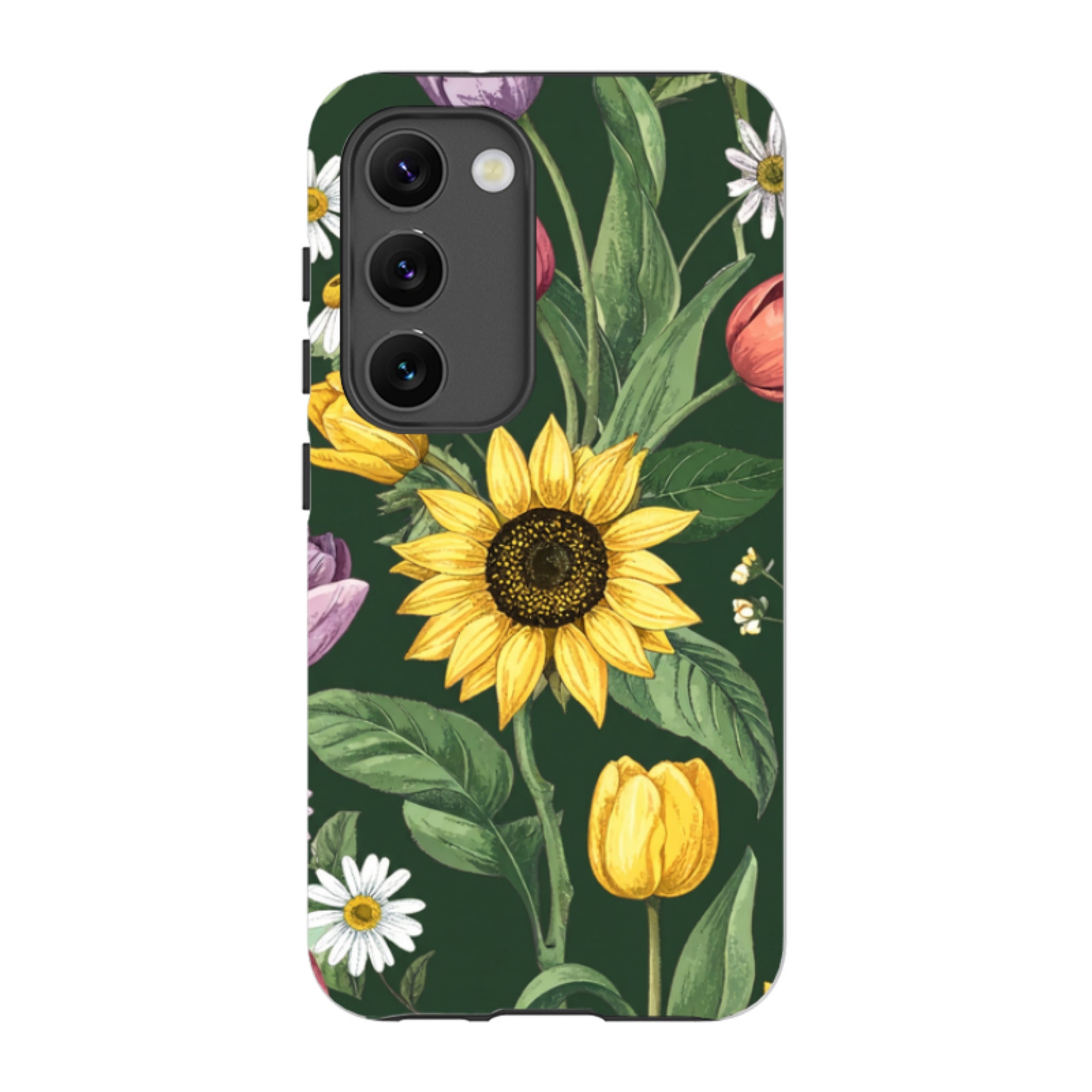 Samsung Tough  Case - Green Sunflowers