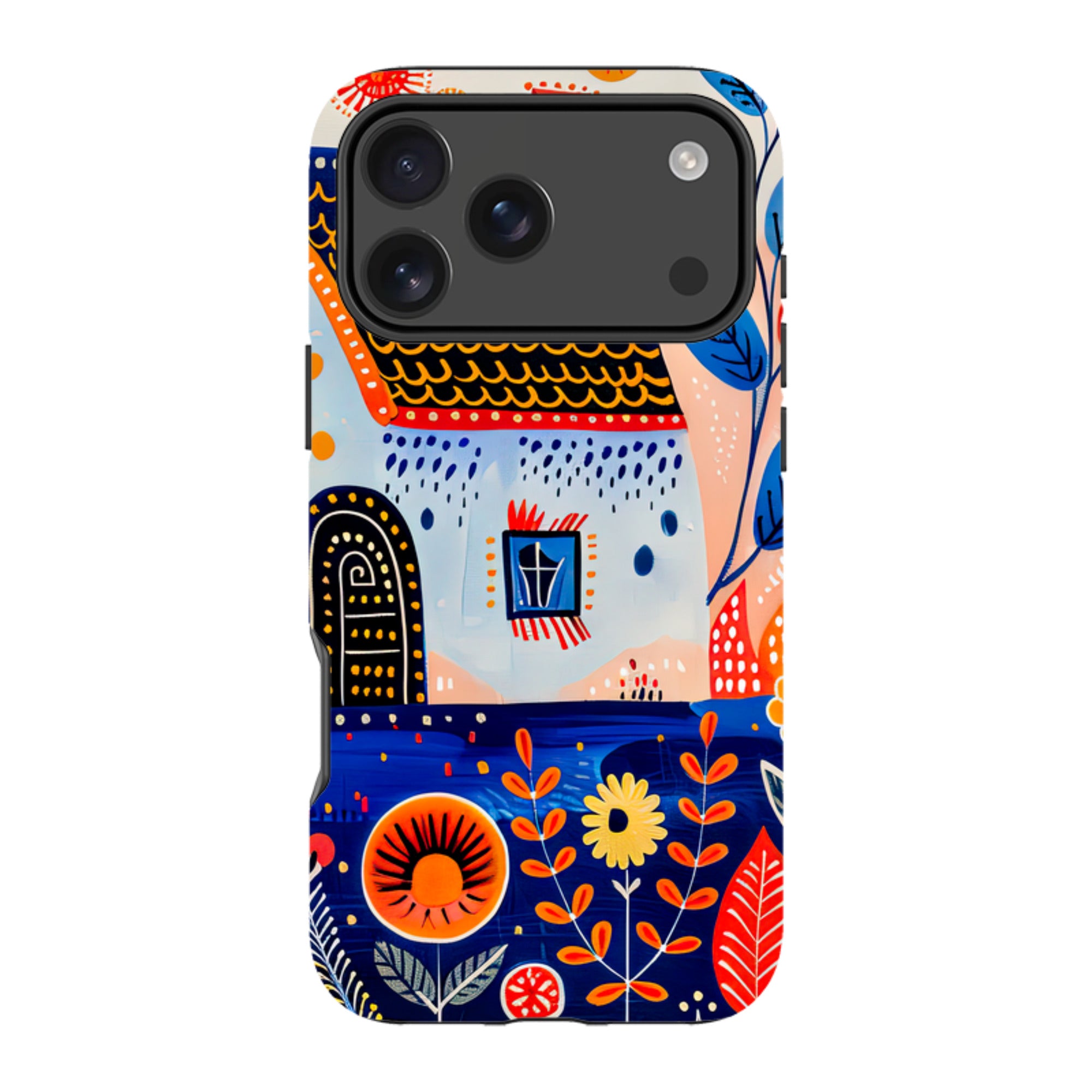 iPhone MagSafe Tough Case - Folk Art House VIII