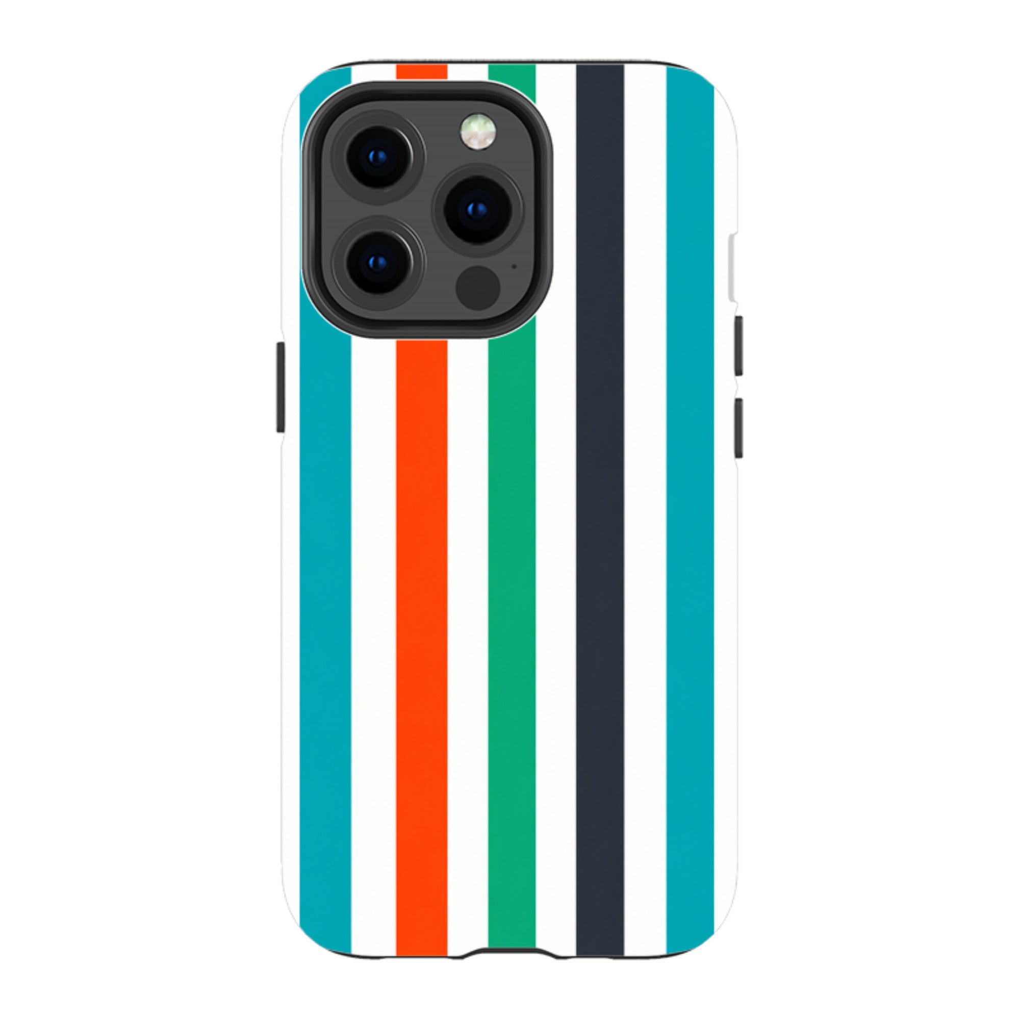 iPhone Tough Case - Orange & Teal Stripe