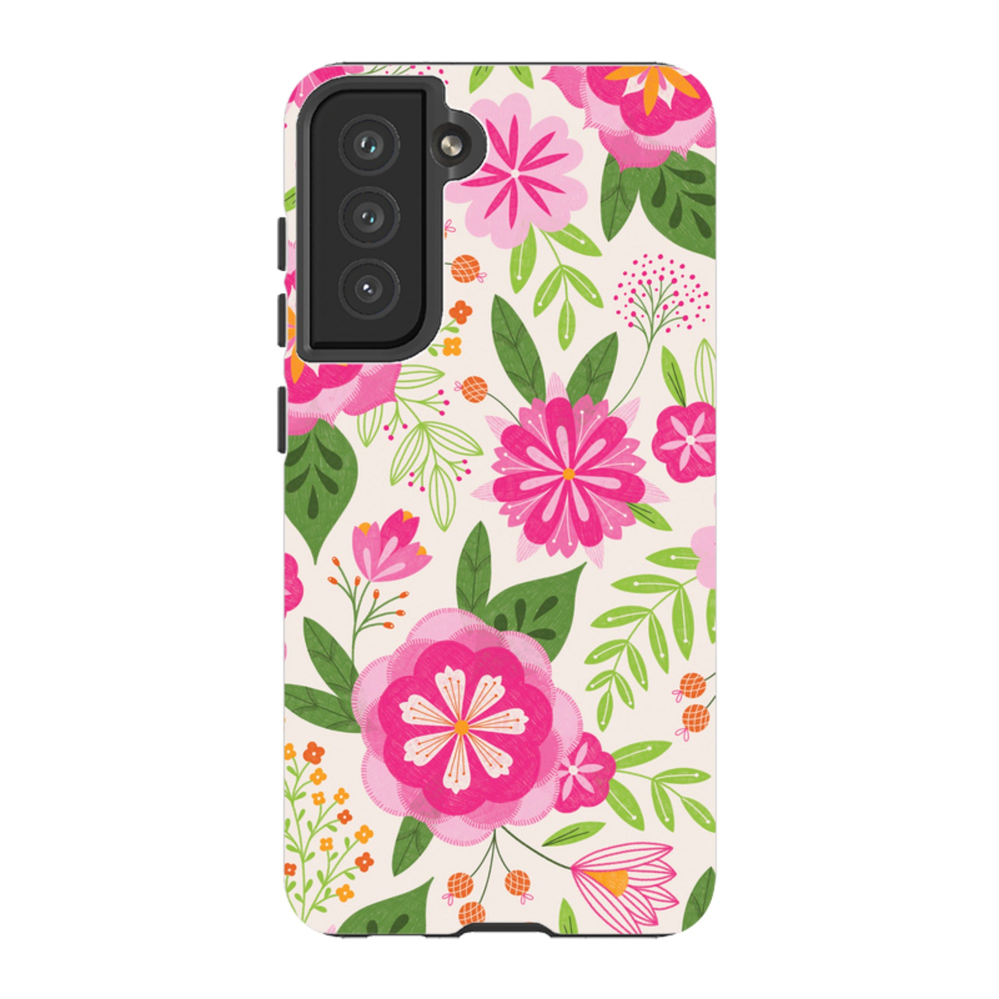 Samsung Tough Case - Big Bold Blooms Ivory By Jenny Zemanek