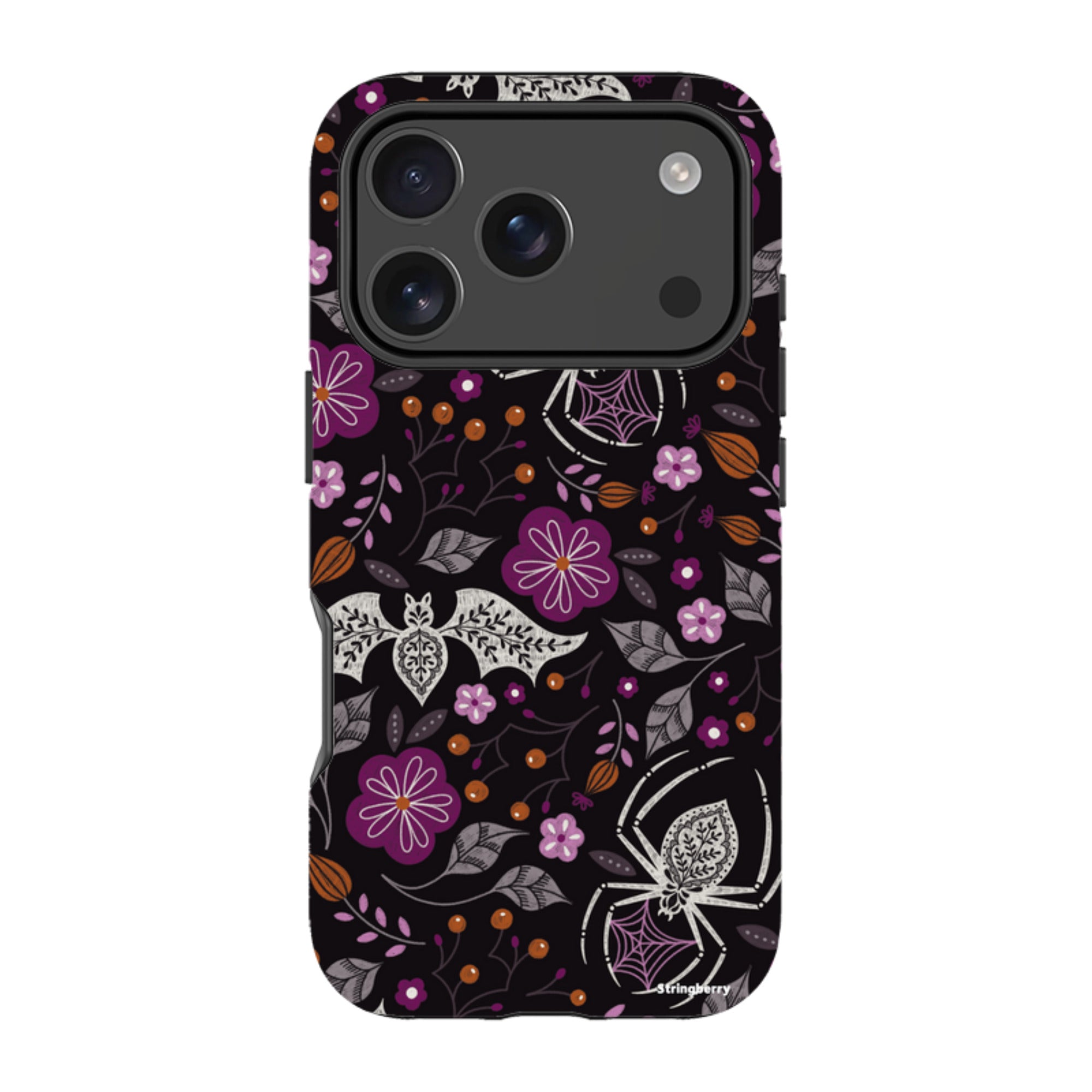 iPhone MagSafe Tough Case -  Spider Bat Pattern Black By Jenny Zemanek