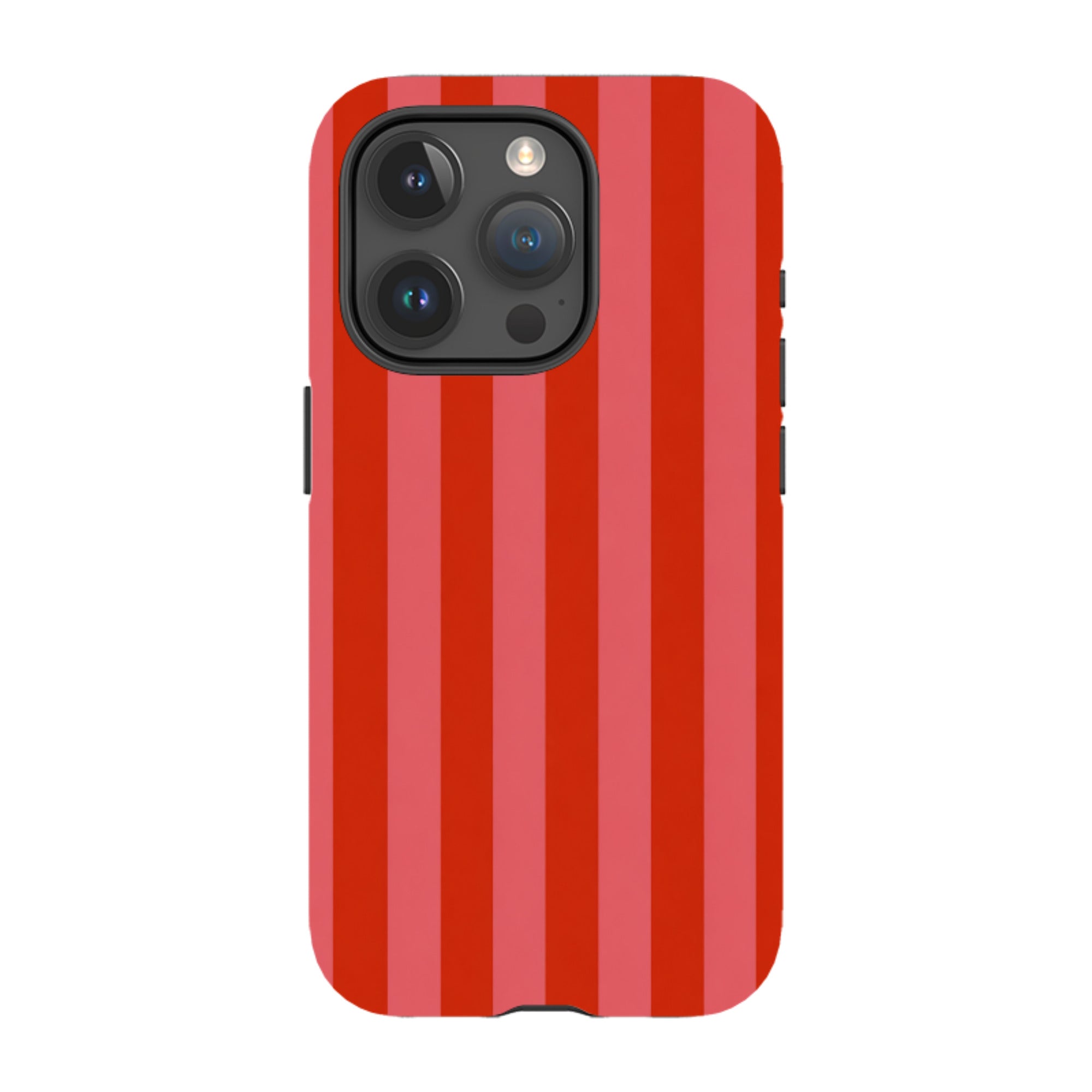 iPhone Tough Case - Cherry Red & Pink Stripe
